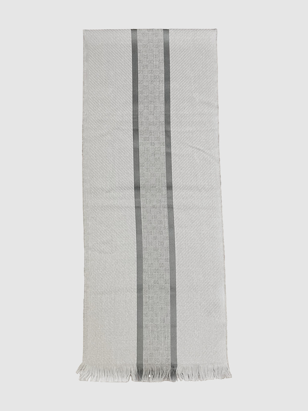 Stripe Scarf with Fringe Trim