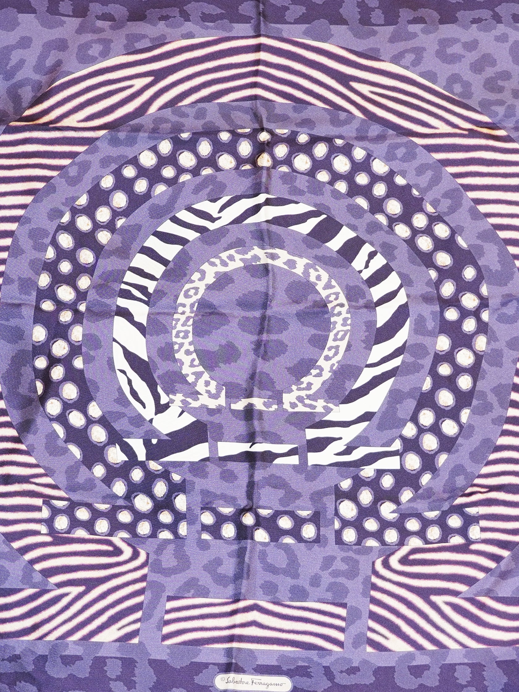 Gancini Print Silk Scarf