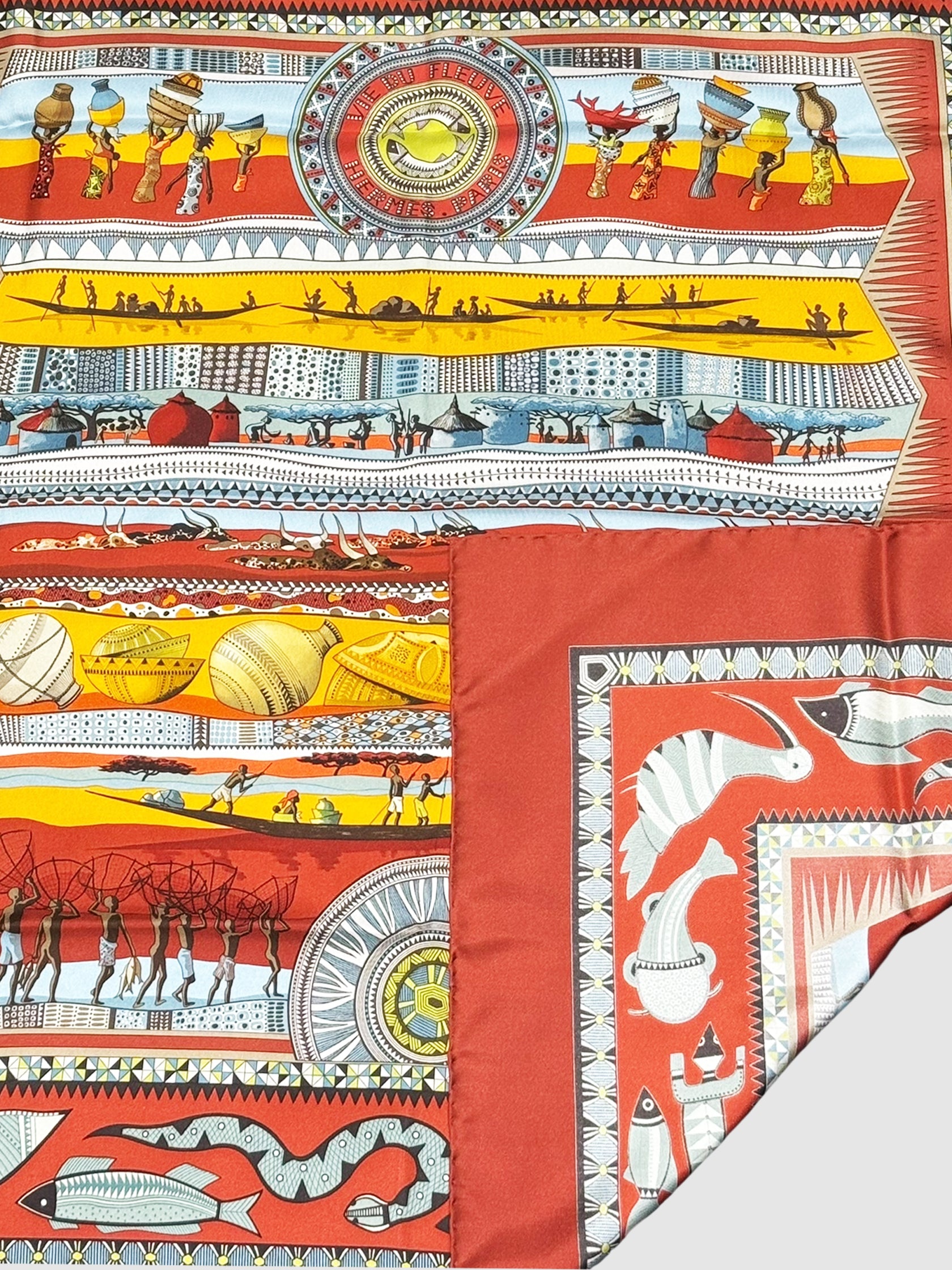 2005 "Vie du Fleuve" Silk Scarf