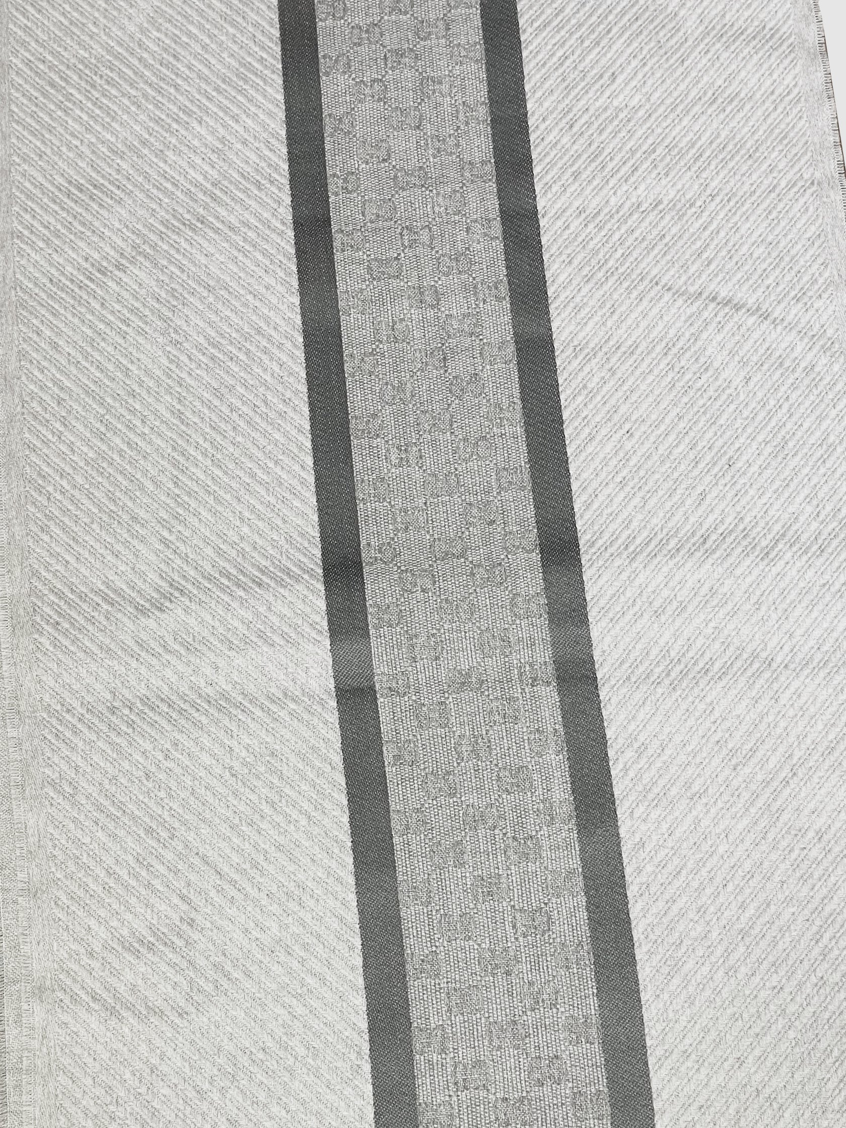 Stripe Scarf with Fringe Trim