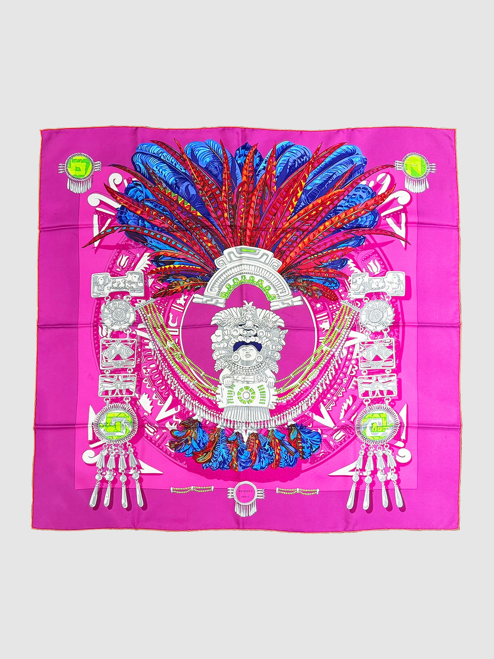 Hermès Mexique Fuchsia Silk Scarf Luxury Designer Resale Consignment Secondhand