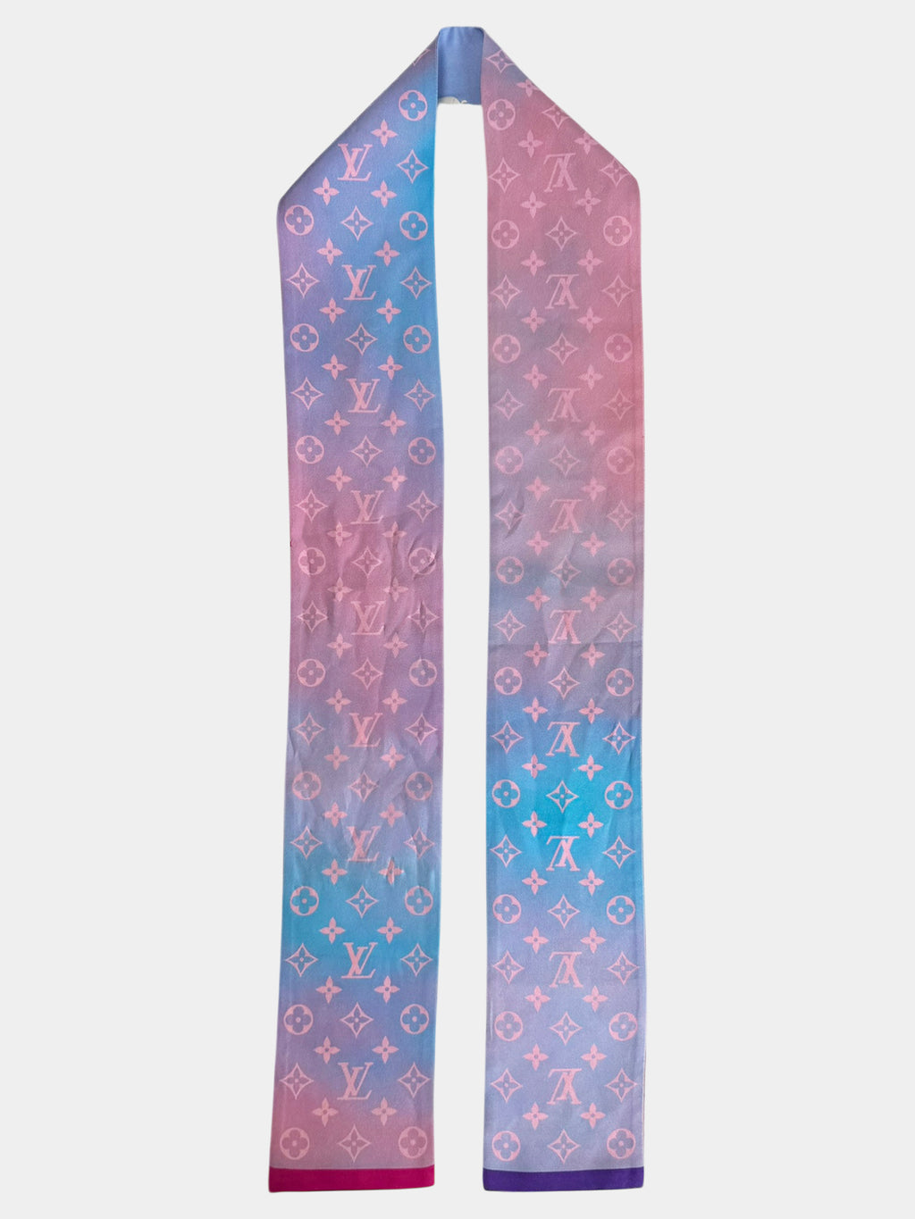 Louis Vuitton Multicolour Cactus Garden LV Monogram Bandeau Silk Scarf Luxury Designer Resale Consignment Toronto Secondhand Vintage 