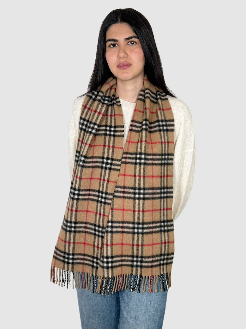 Check Cashmere Scarf