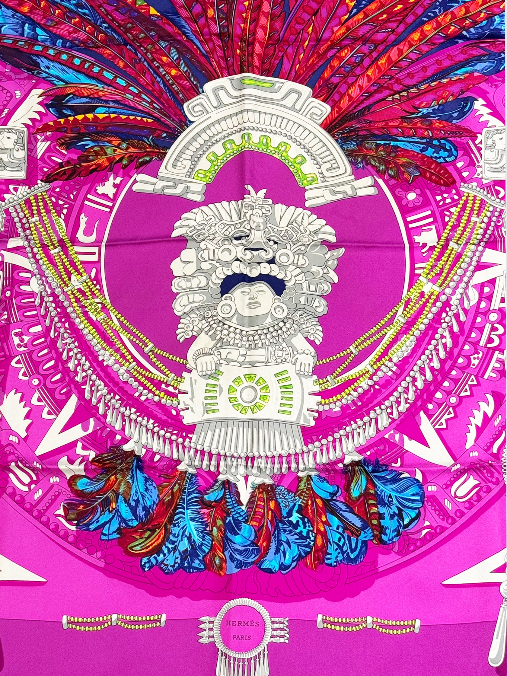Hermès Mexique Fuchsia Silk Scarf Luxury Designer Resale Consignment Secondhand