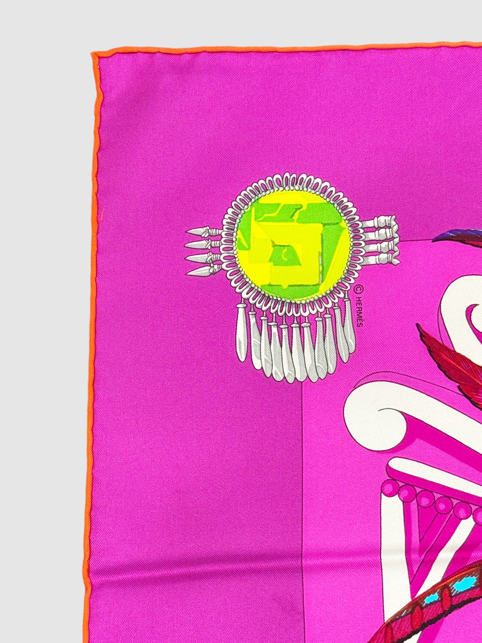 Hermès Mexique Fuchsia Silk Scarf Luxury Designer Resale Consignment Secondhand