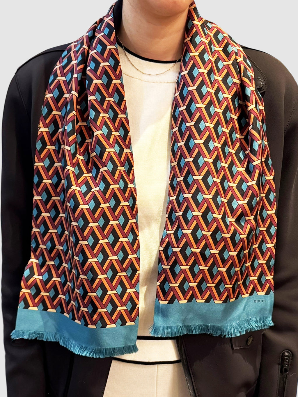 Geometric Silk Scarf