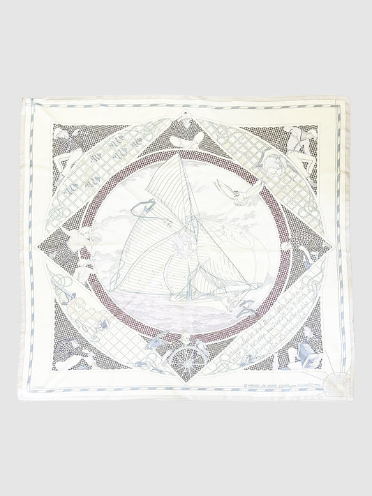 2001 "Voyage Au Long Cours" Silk Scarf