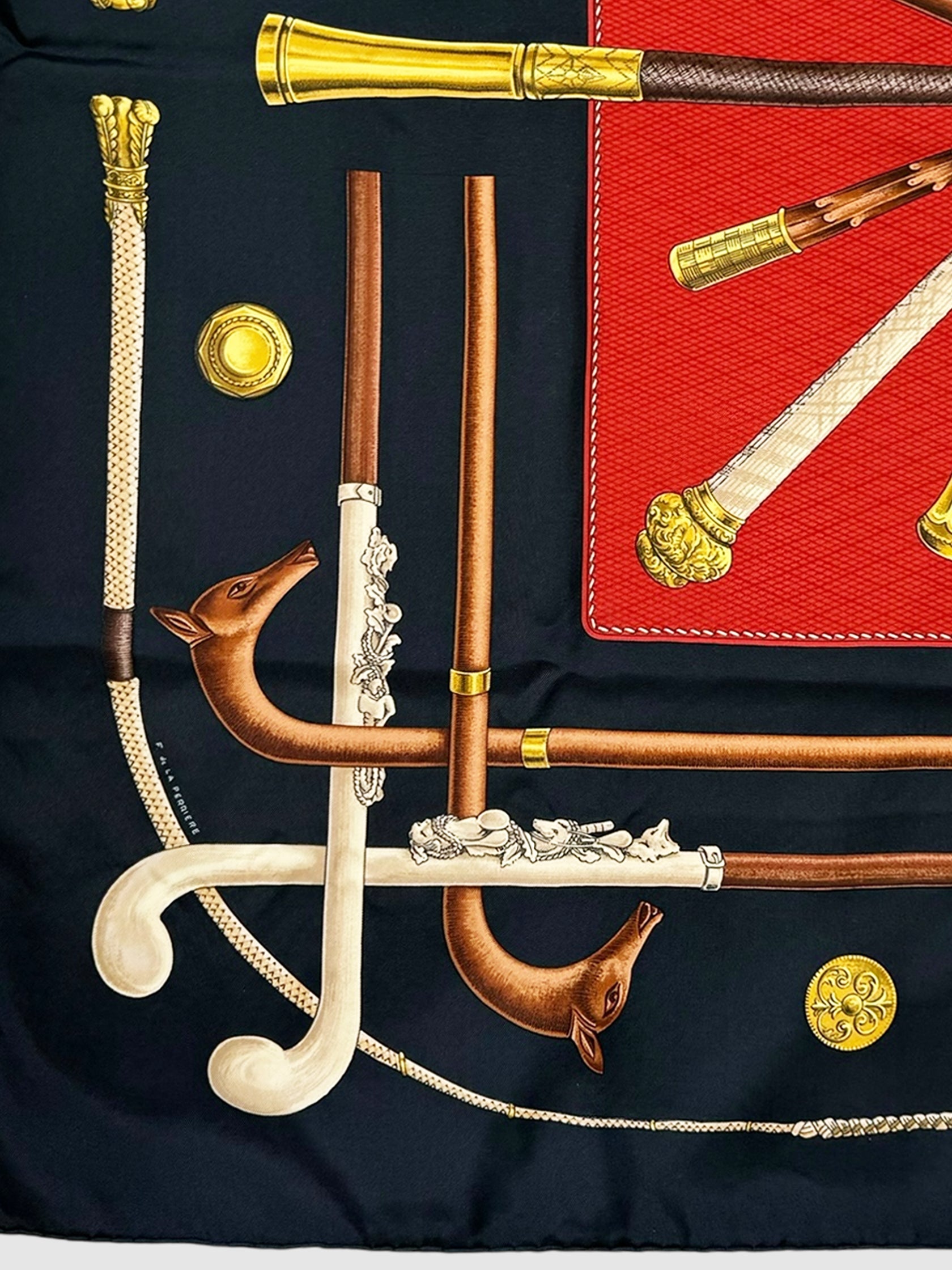 1991 "Cannes et Pommeaux" Silk Scarf