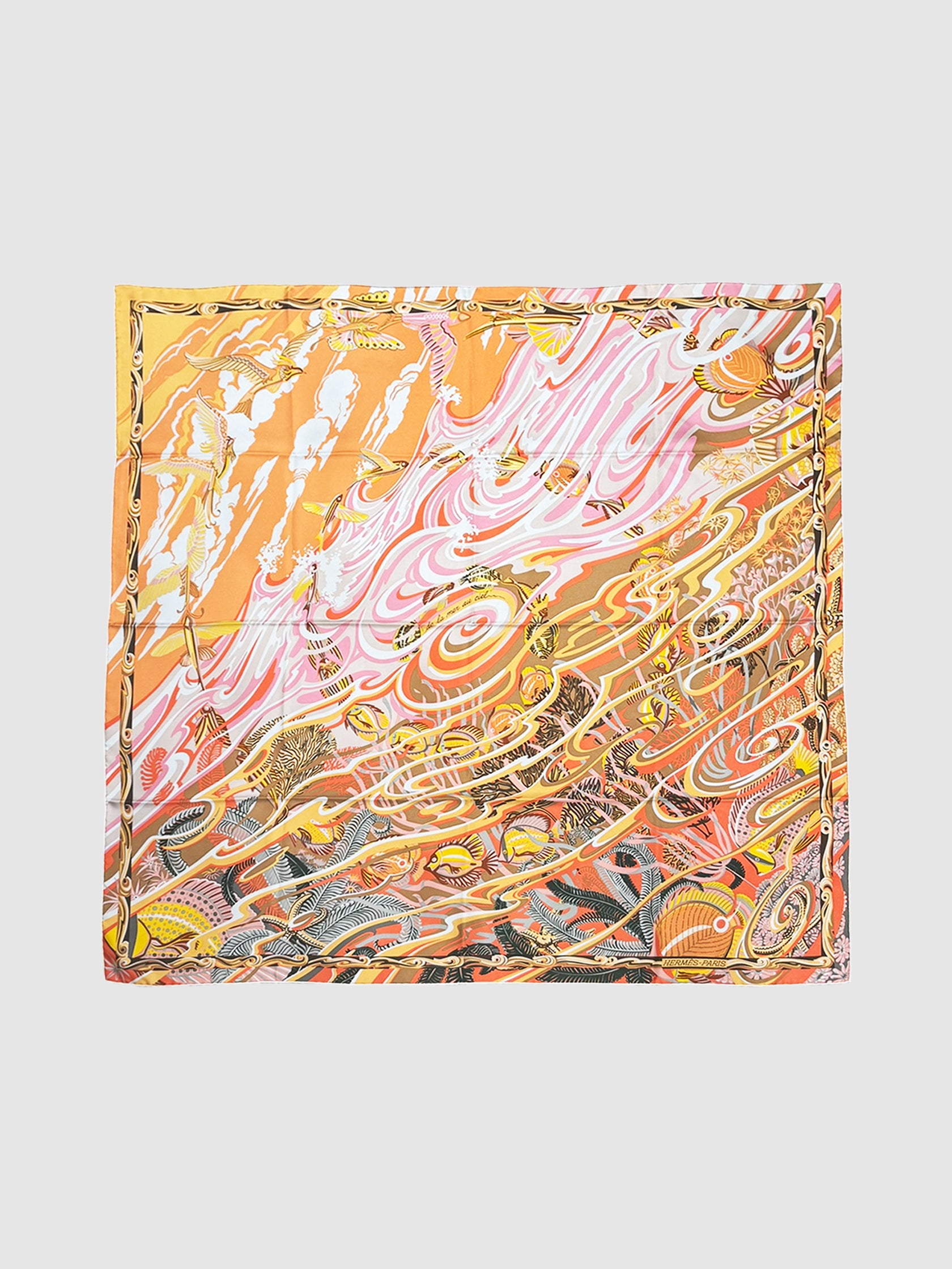 "De La Mer Au Ciel" Silk Scarf