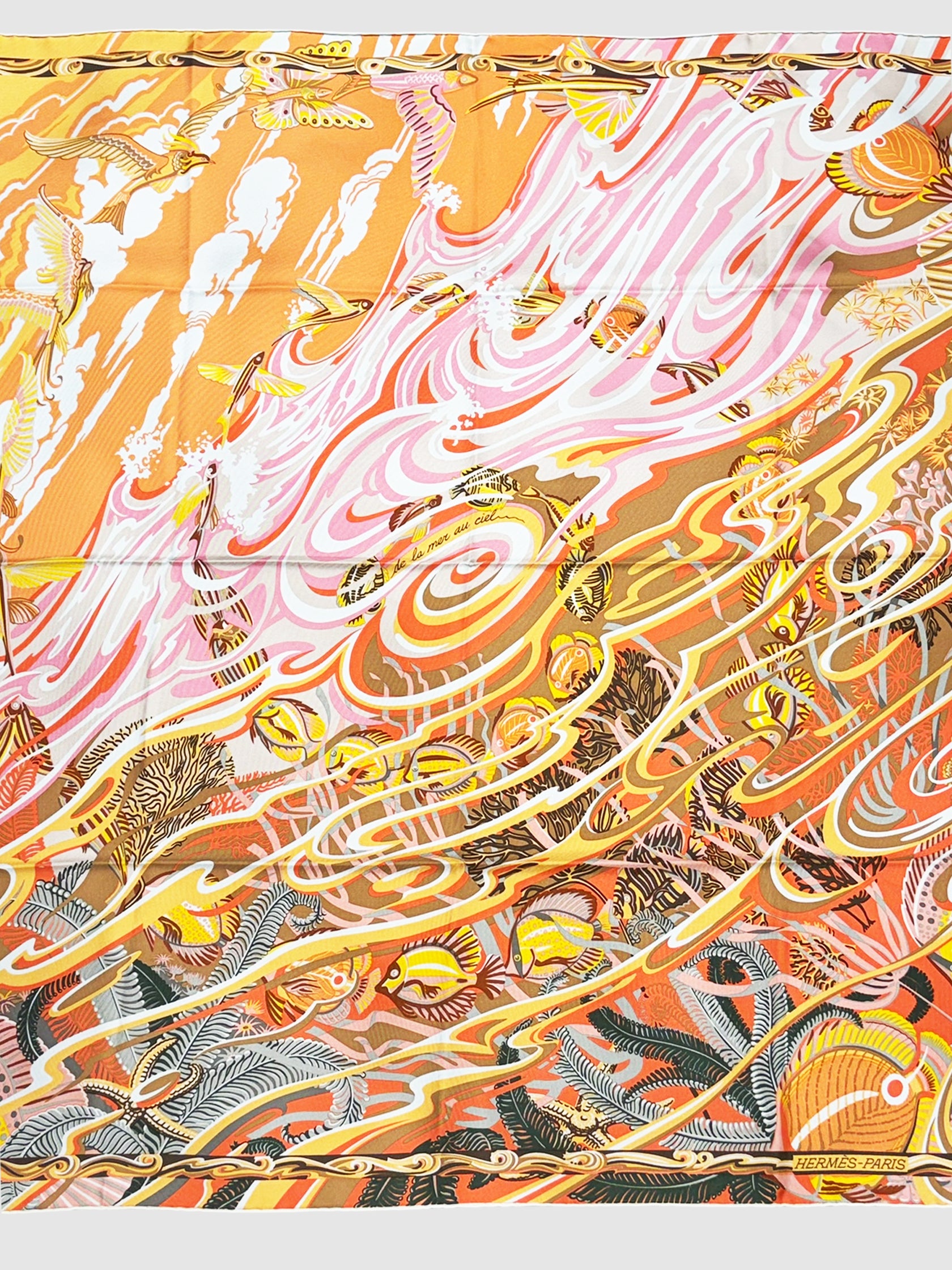 "De La Mer Au Ciel" Silk Scarf