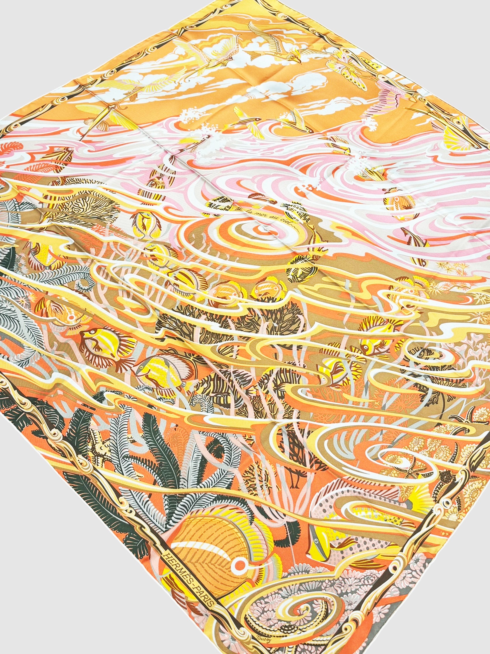 "De La Mer Au Ciel" Silk Scarf