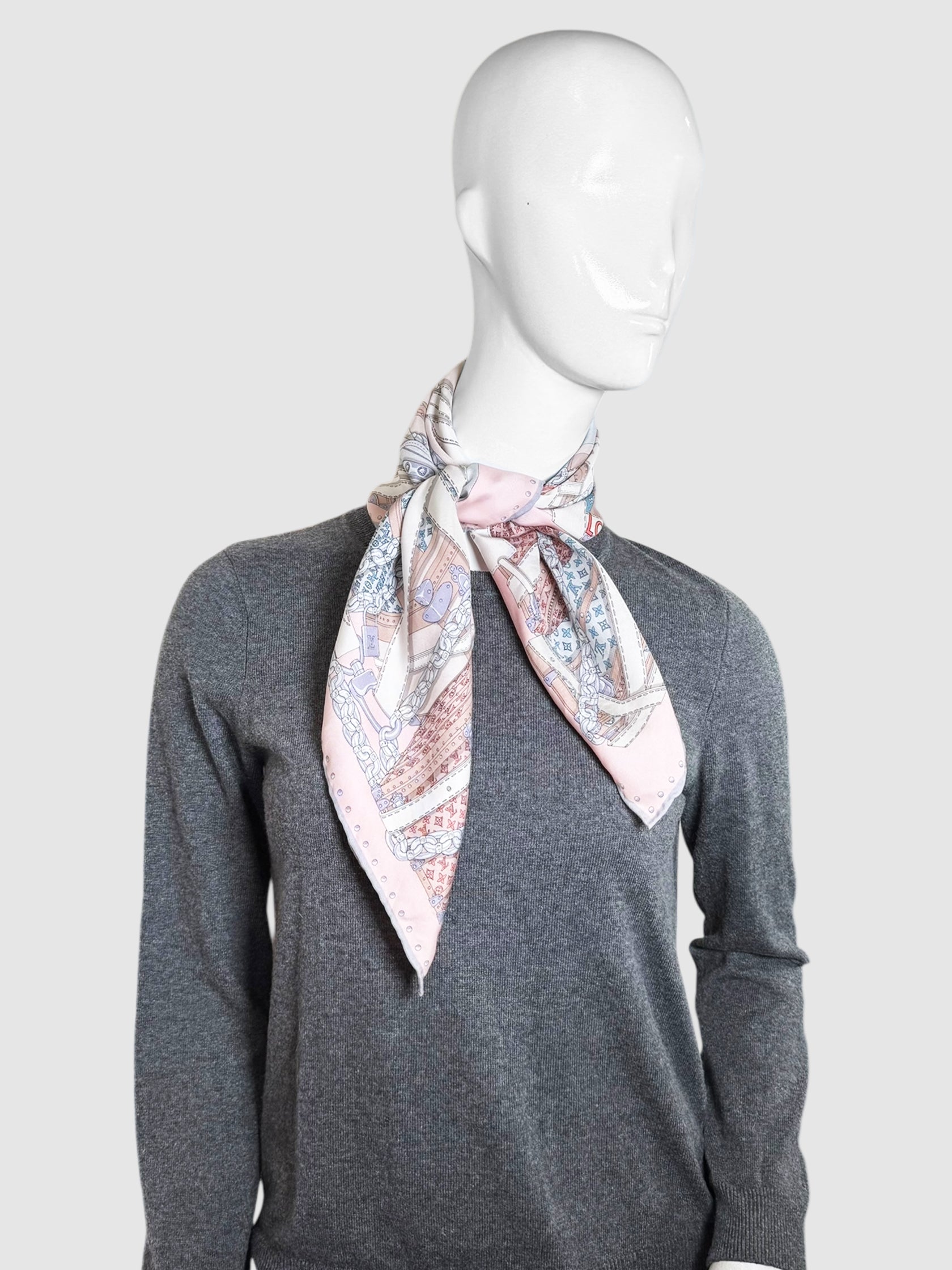 Louis Vuitton Pink That Is A Wrap Square Silk Scarf Luxury Designer Resale Toronto Consignment Accessories