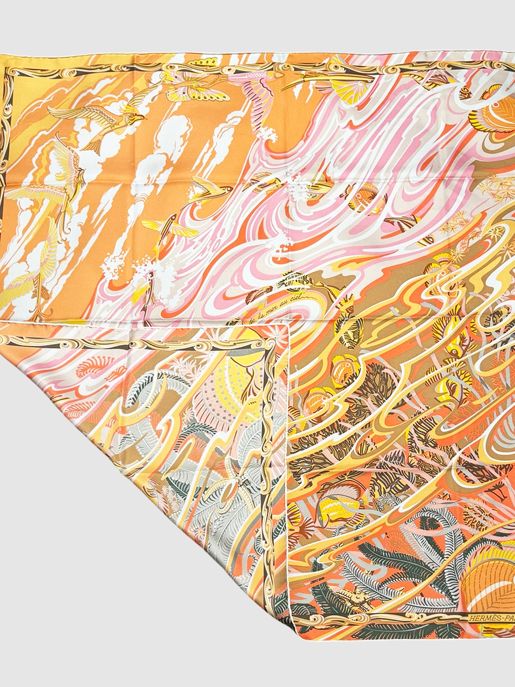 "De La Mer Au Ciel" Silk Scarf