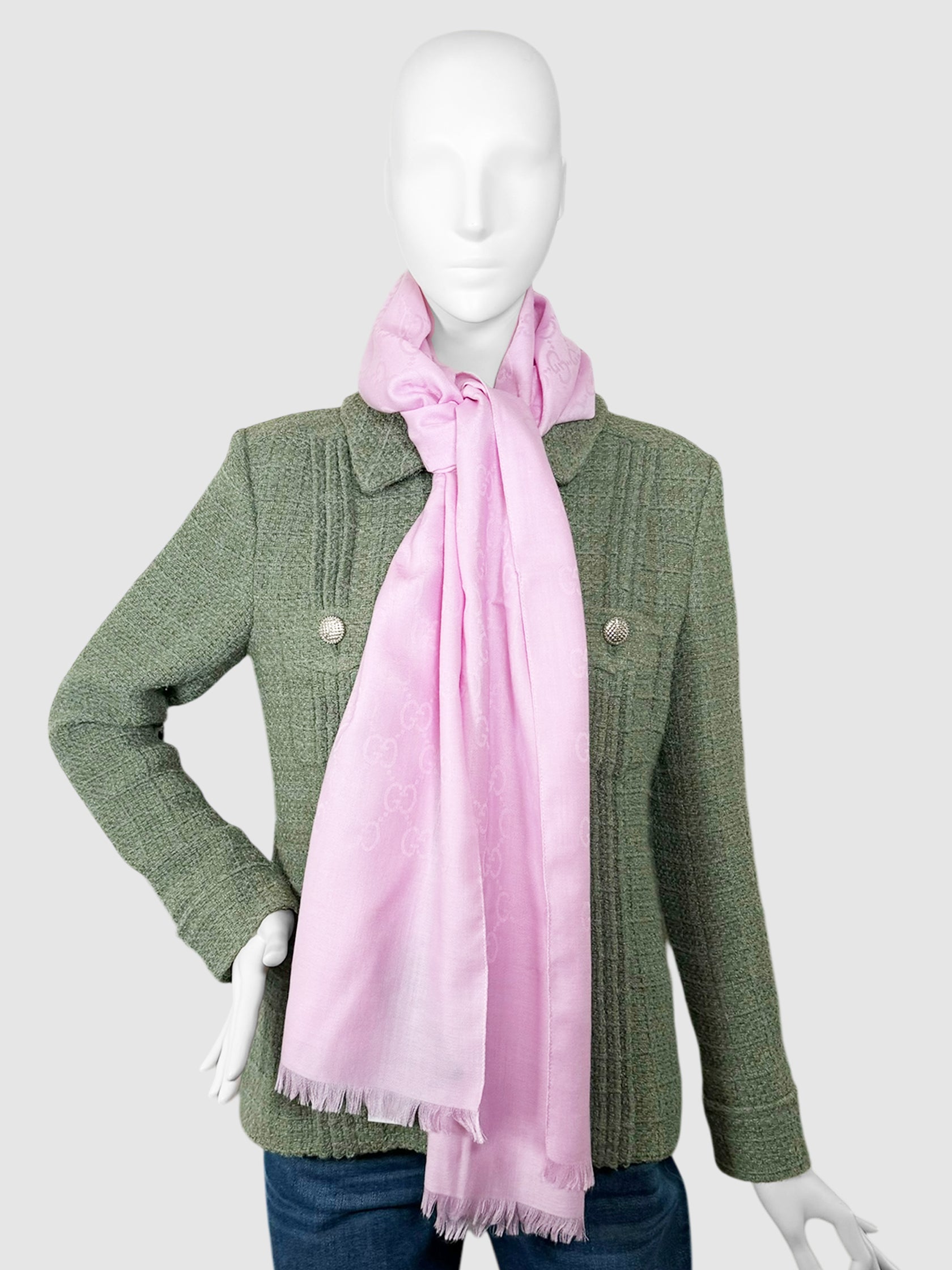 GG Monogram Wool Scarf