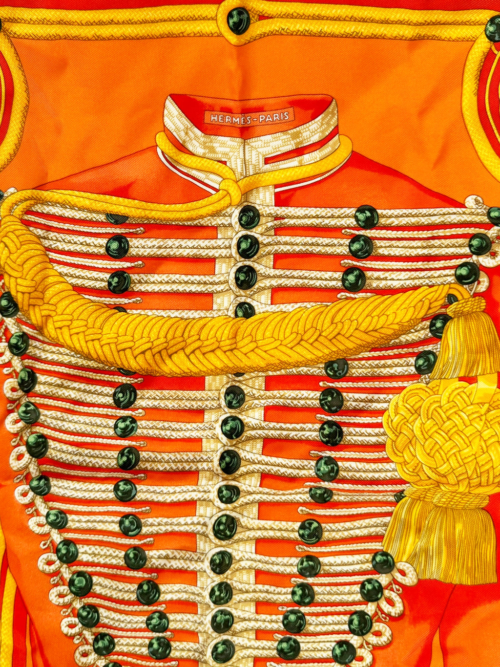 Hermès Brandebourgs Silk Pocket Square Caty Latham Secondhand Vintage Consignment