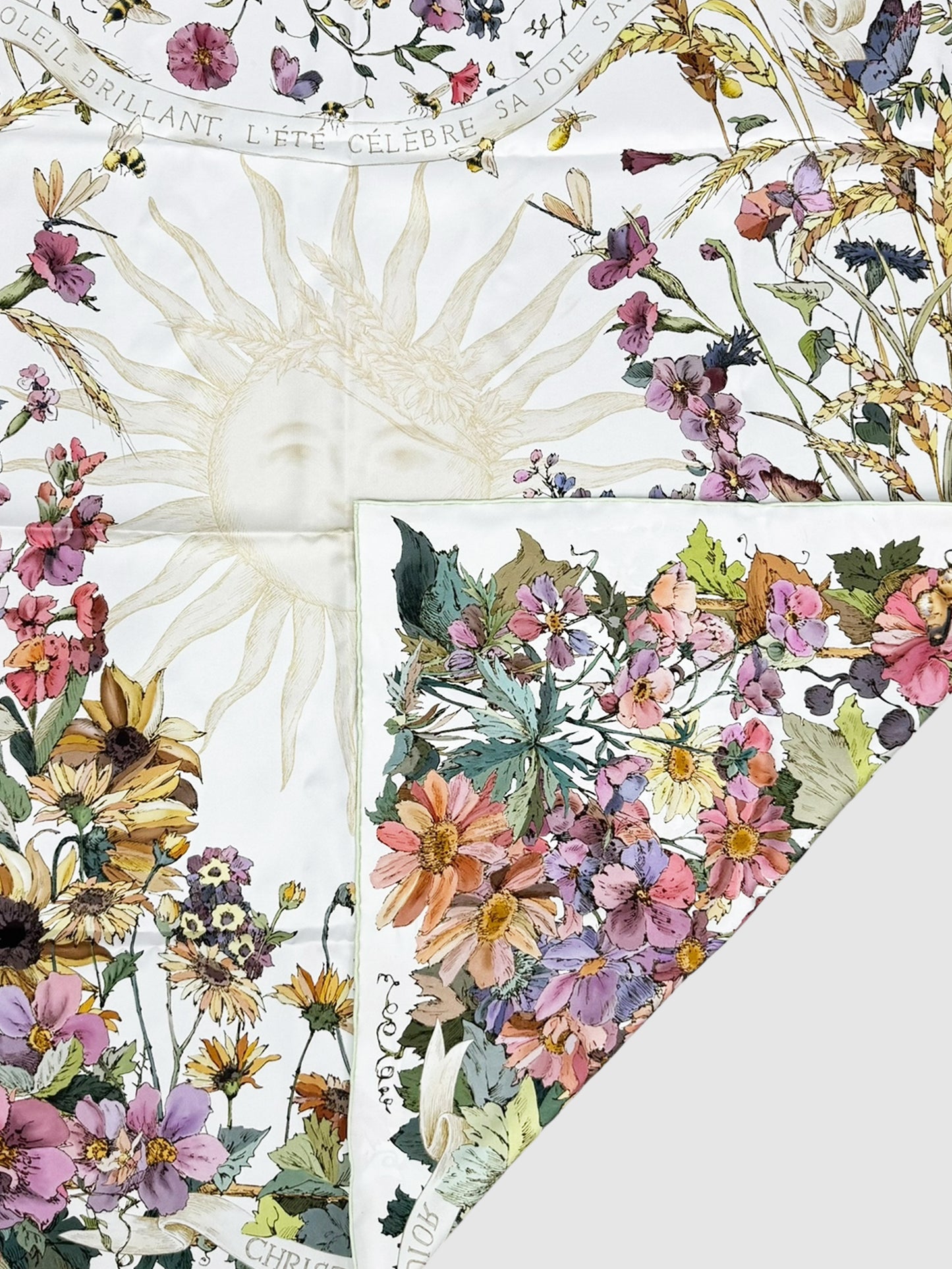 "Dior 4 Saisons Été Soleil" Silk Scarf