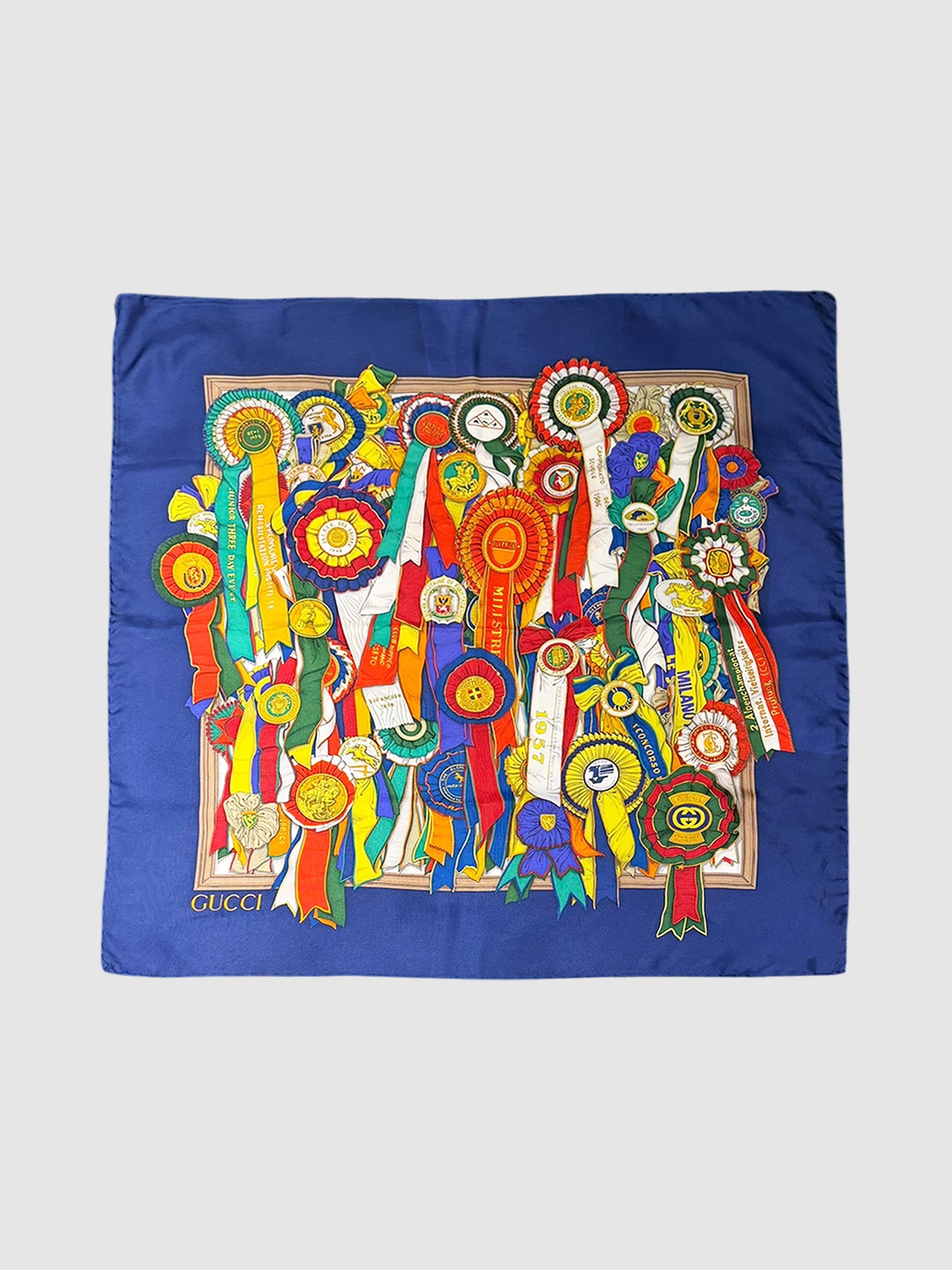 Equestrian Rosette Silk Scarf