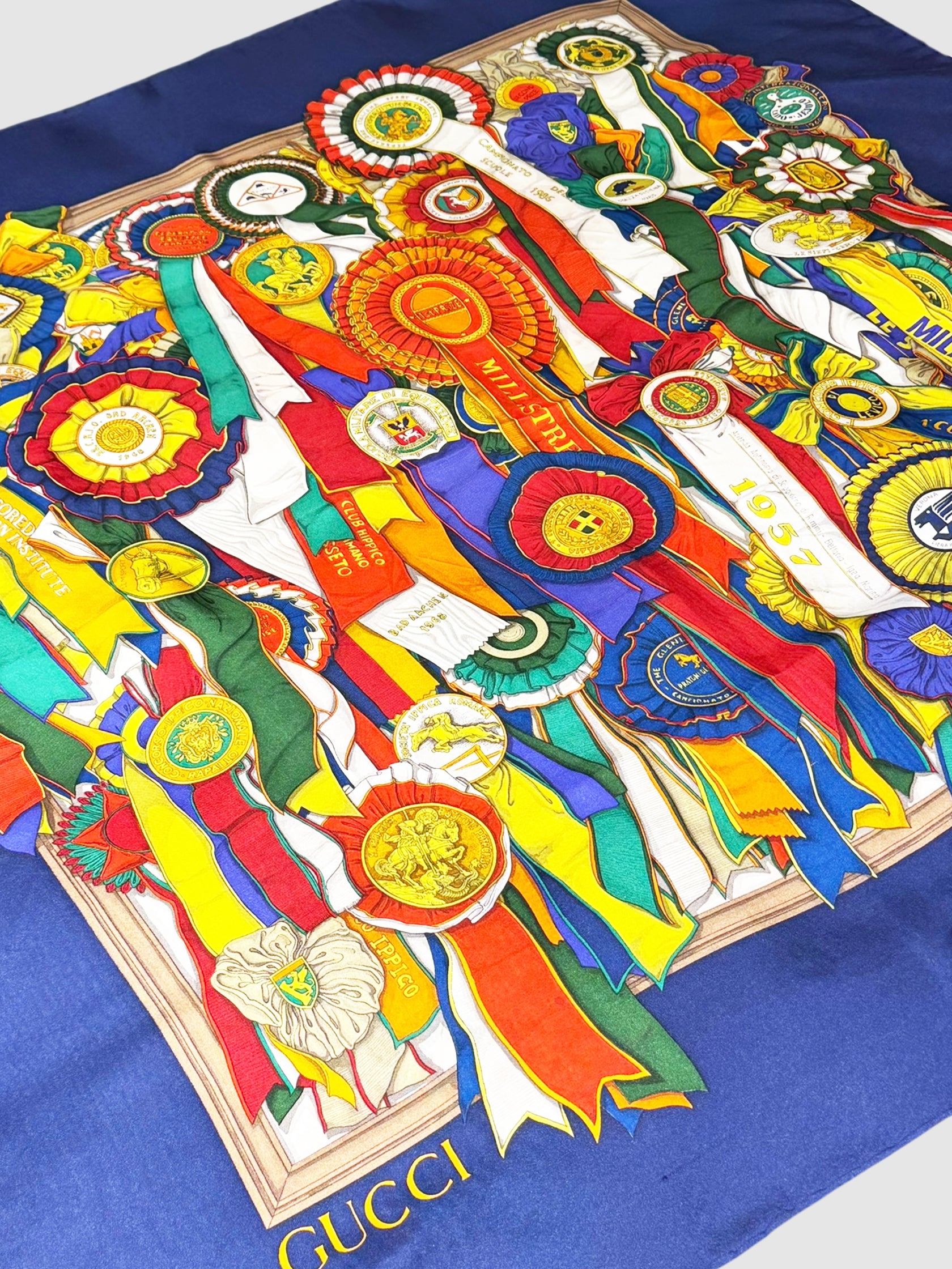 Equestrian Rosette Silk Scarf