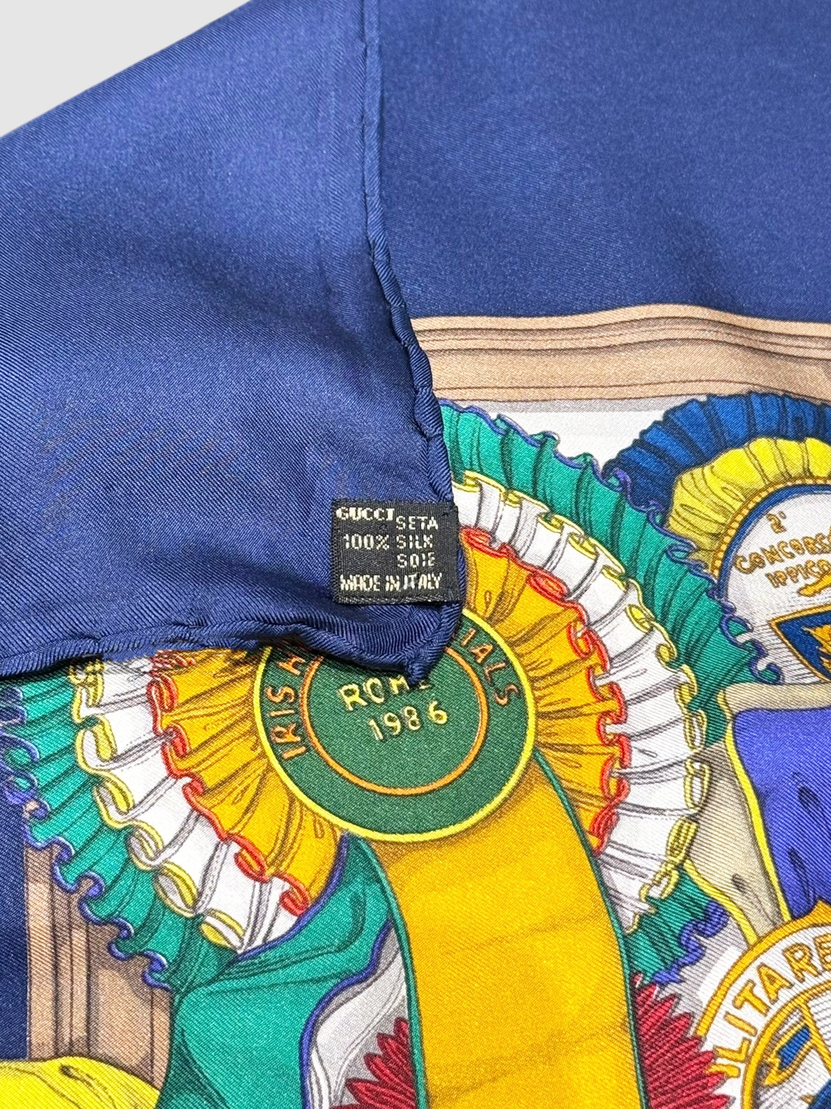 Equestrian Rosette Silk Scarf