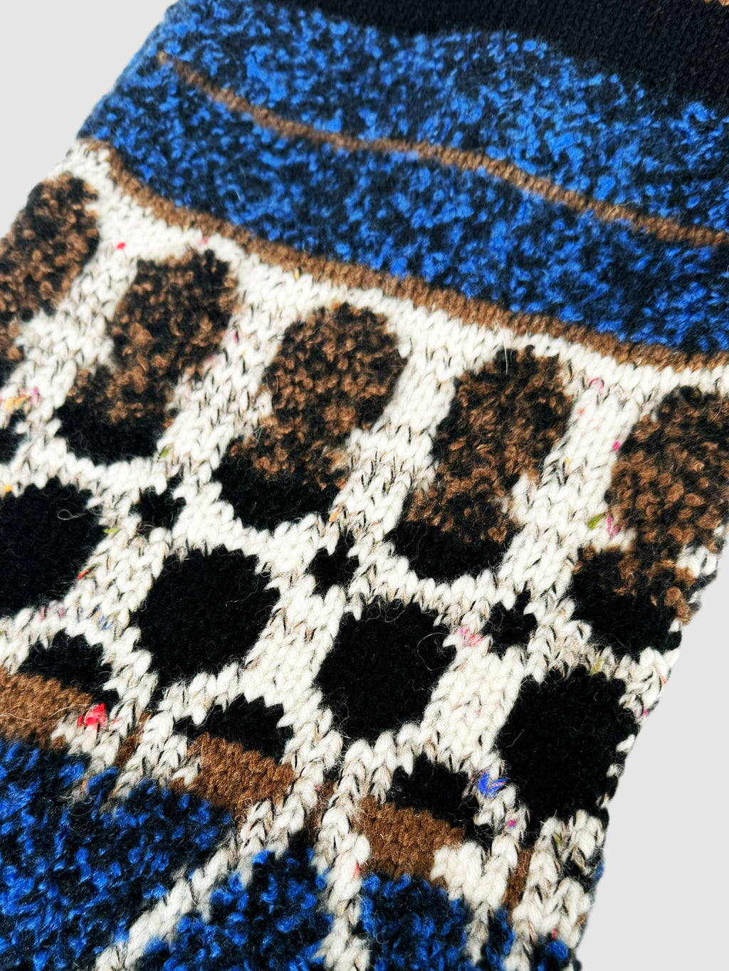 Multi-Patterned Cashmere Wool Knit Scarf
