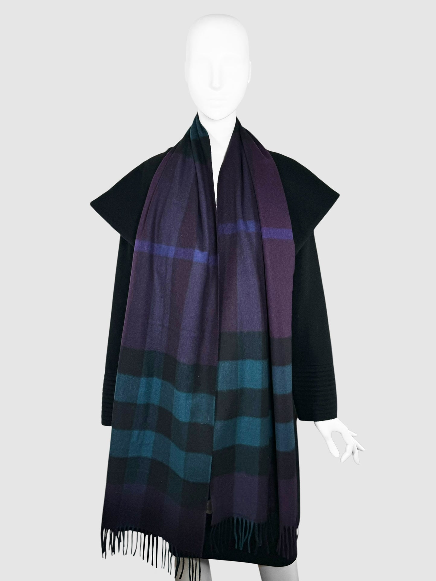 Plaid Print Cashmere Scarf