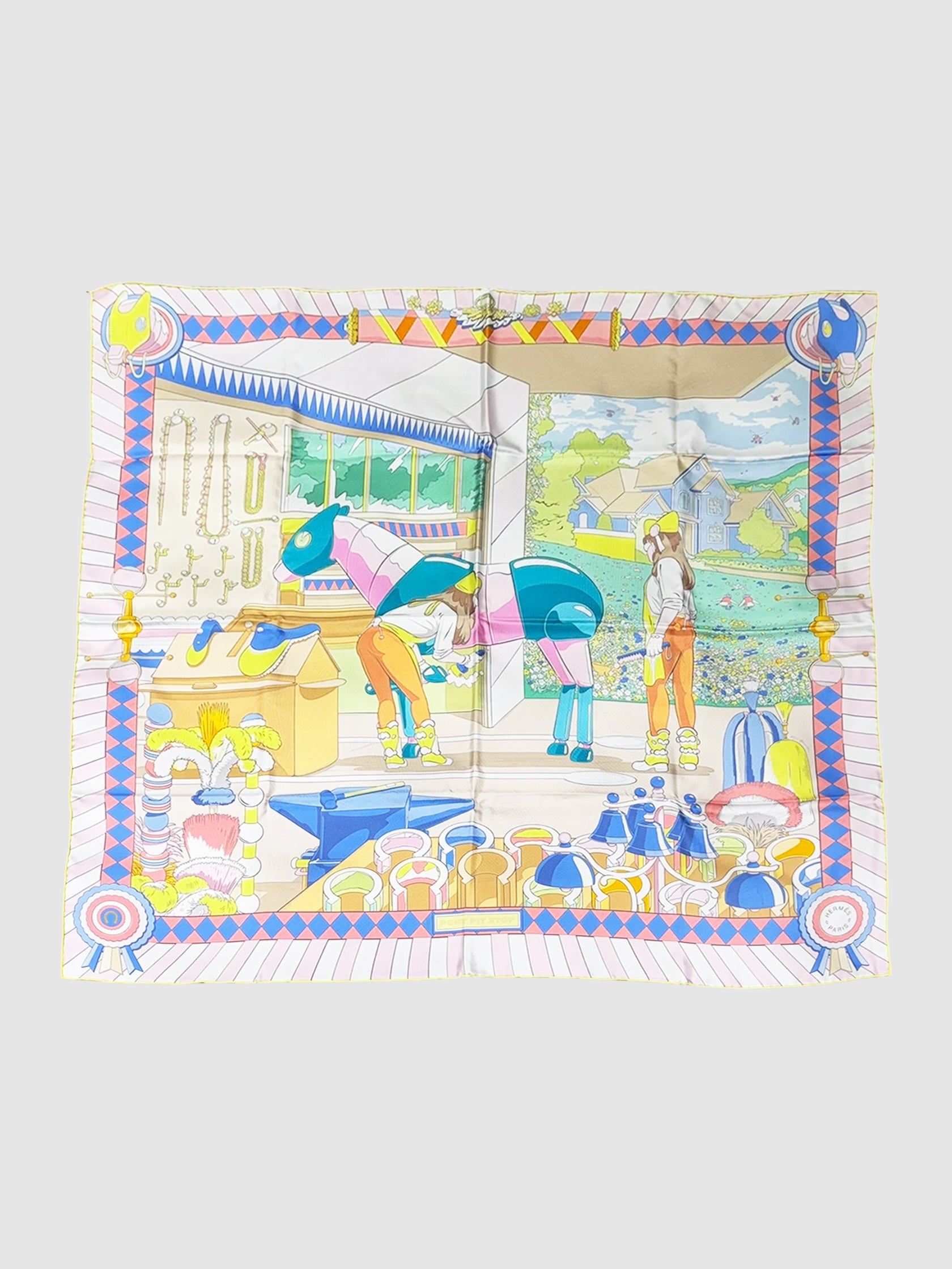 "Pony Pit Stop" Silk Scarf