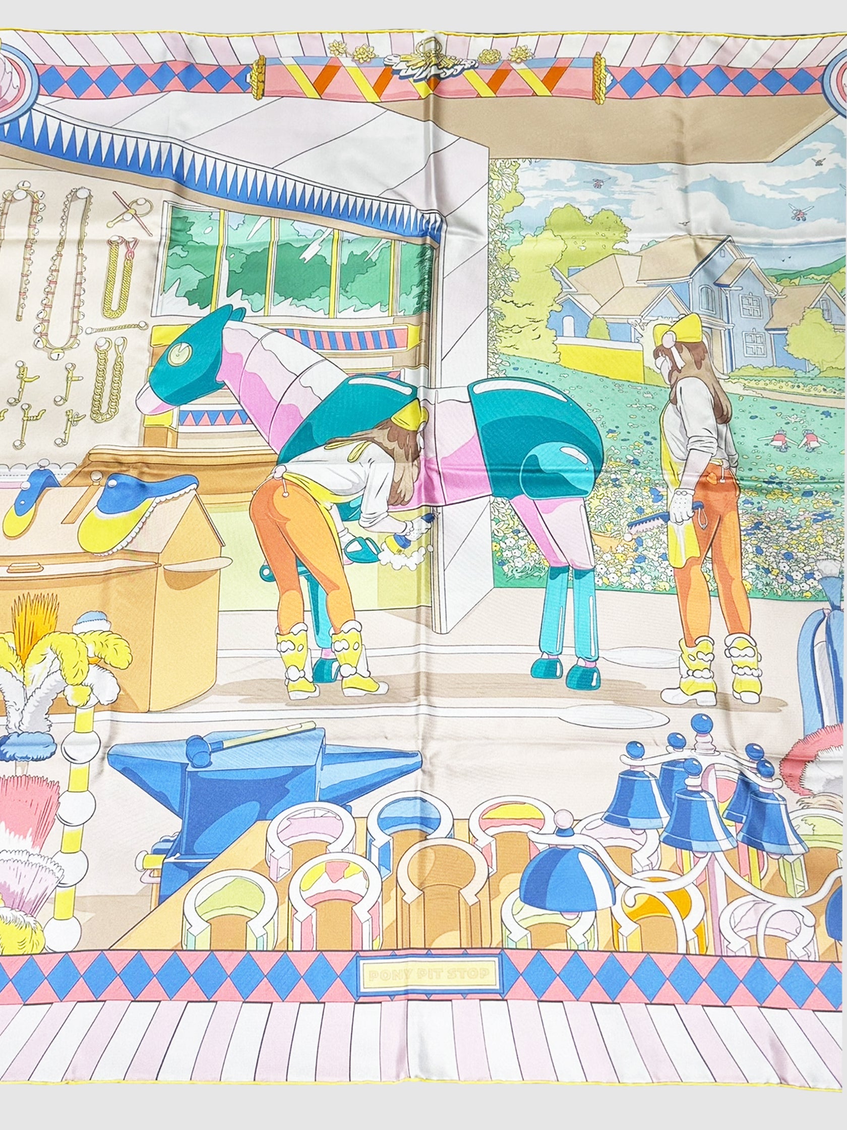 "Pony Pit Stop" Silk Scarf