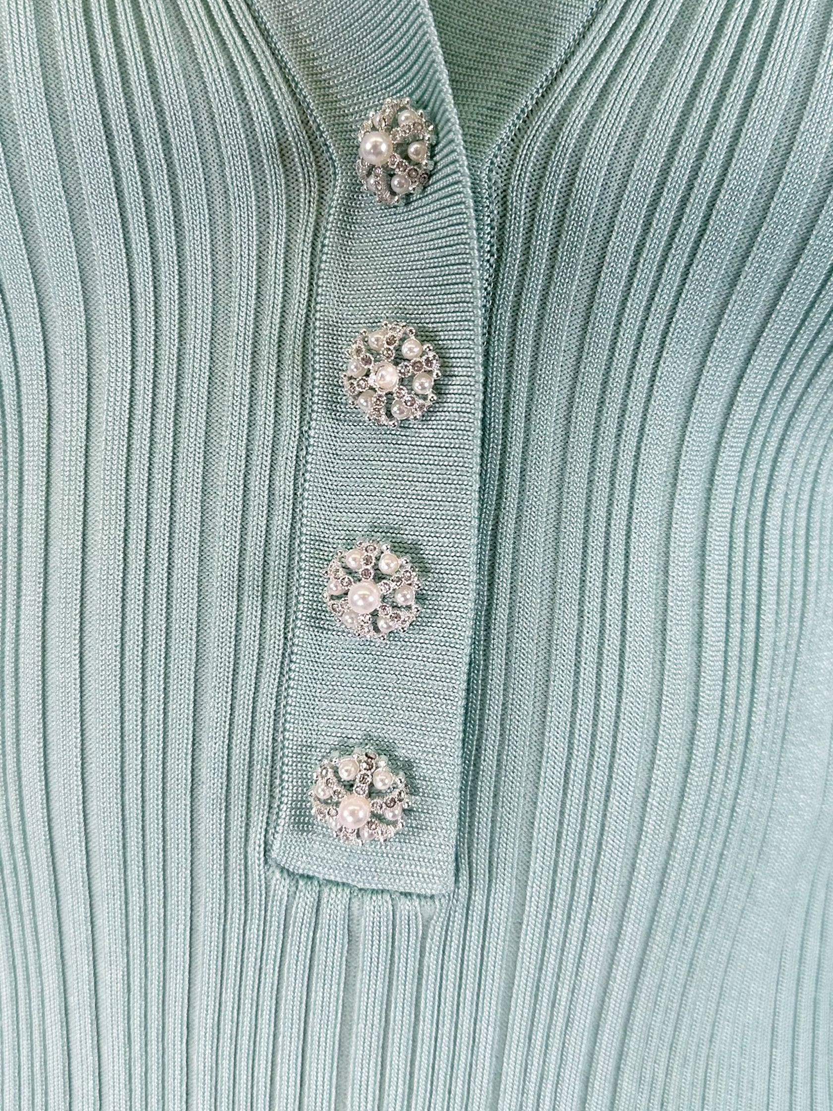 Ribbed Collared Mini Dress - Size M