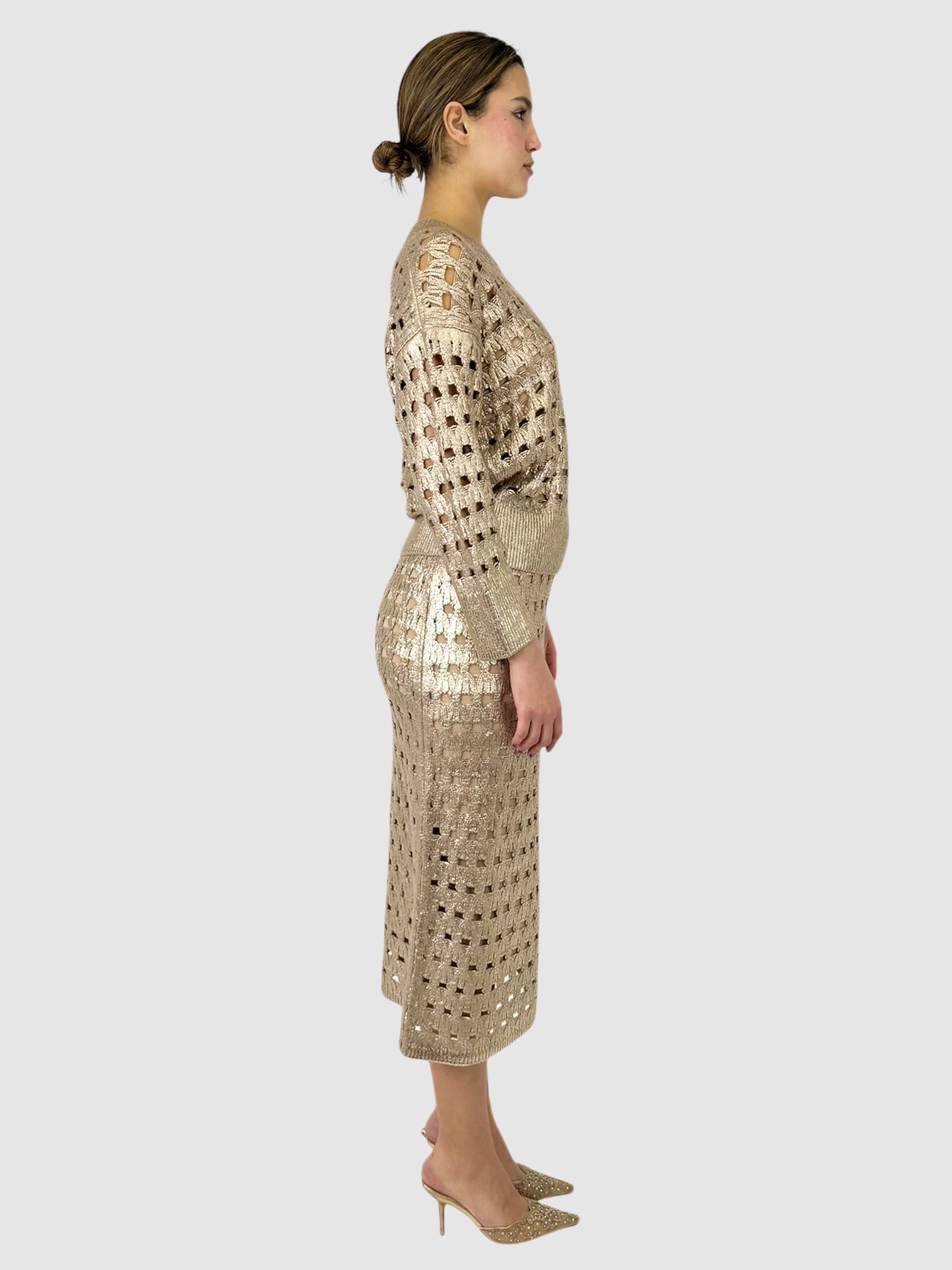 Metallic Knit 2-Piece Set