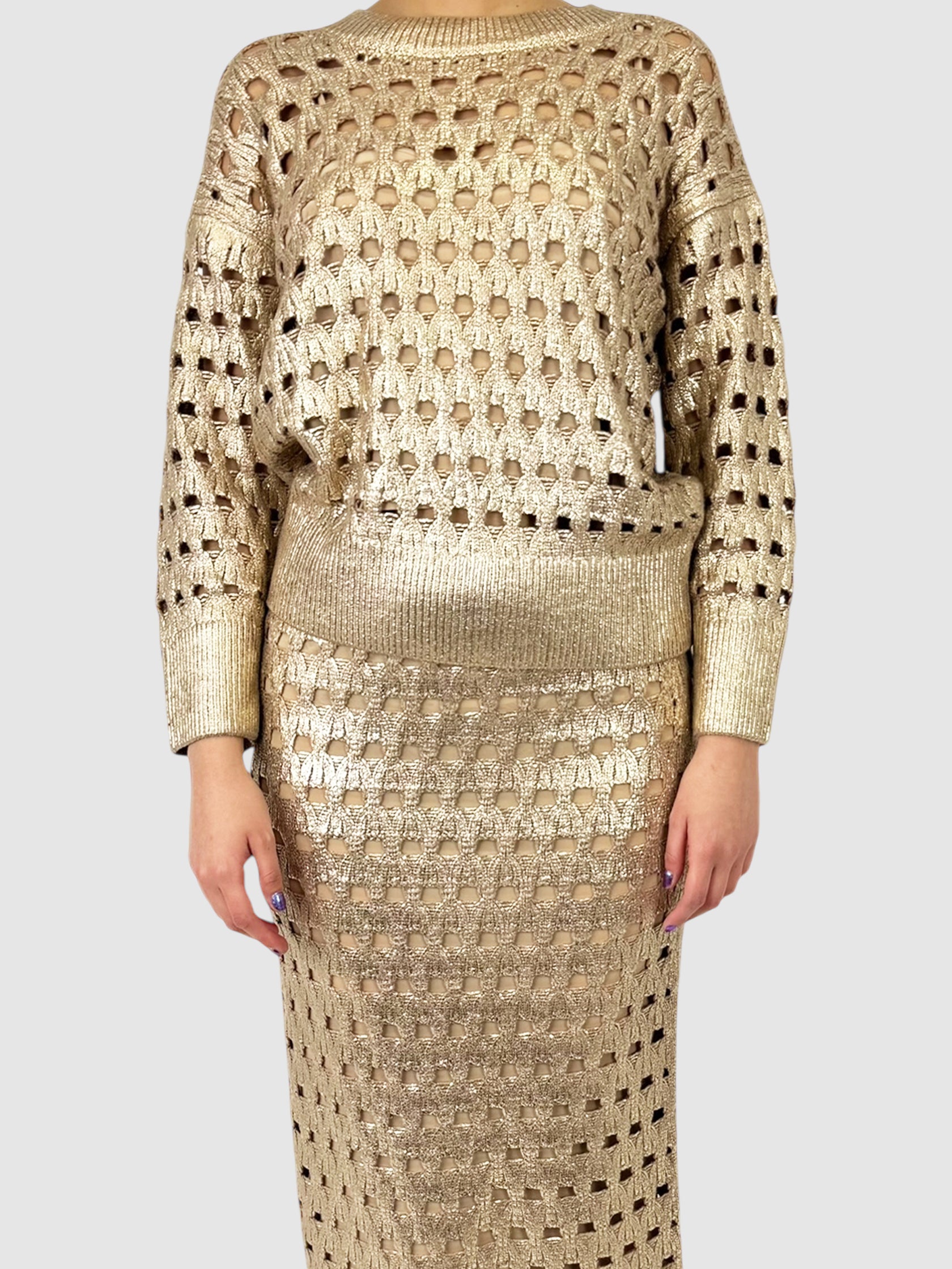 Metallic Knit 2-Piece Set