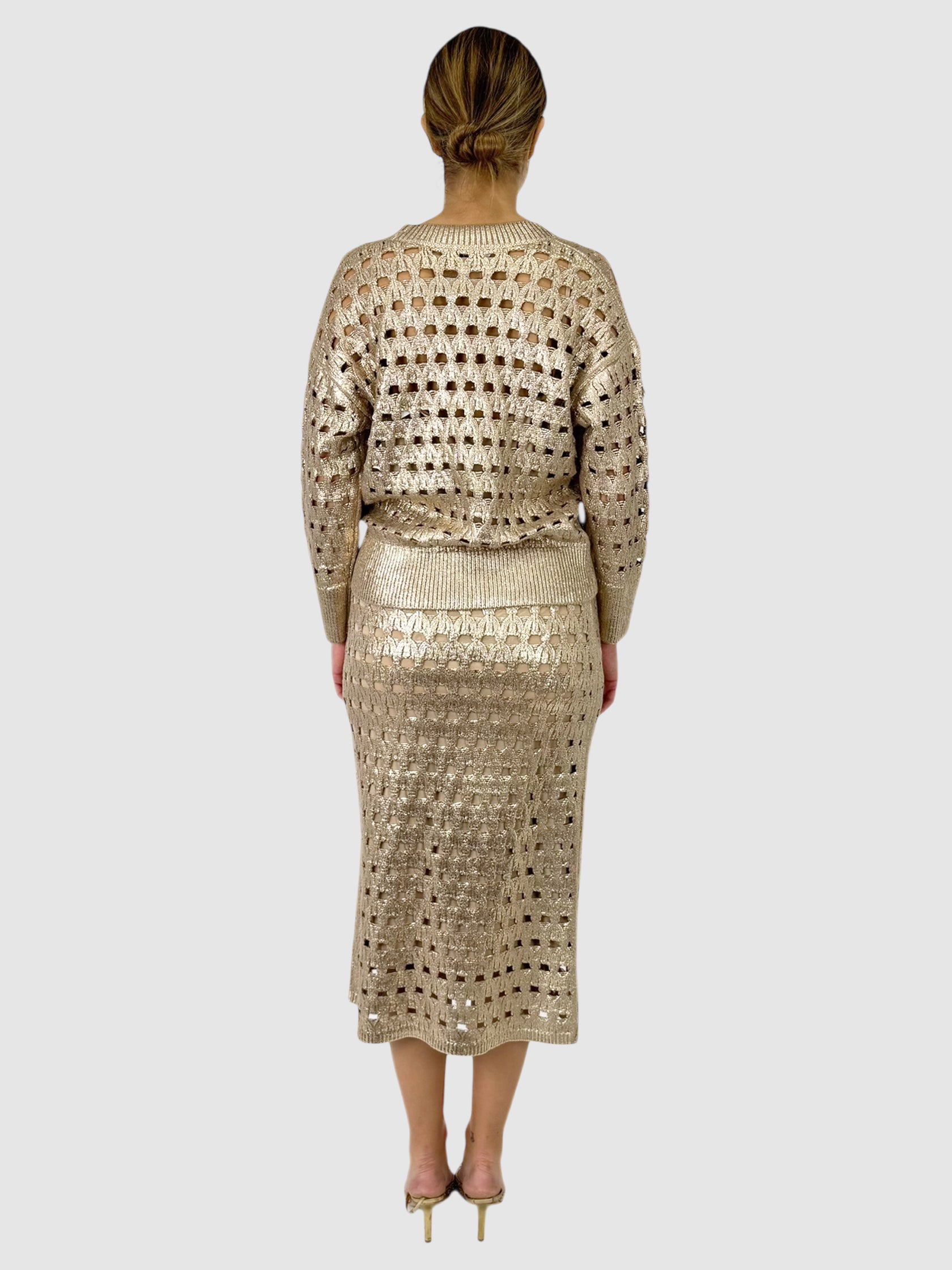 Metallic Knit 2-Piece Set