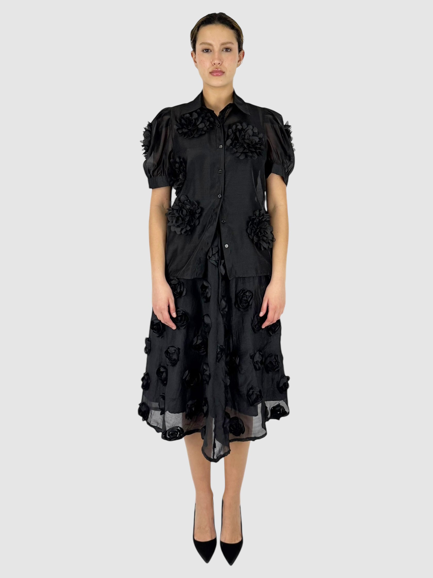 Sheer Floral 2-Piece Set