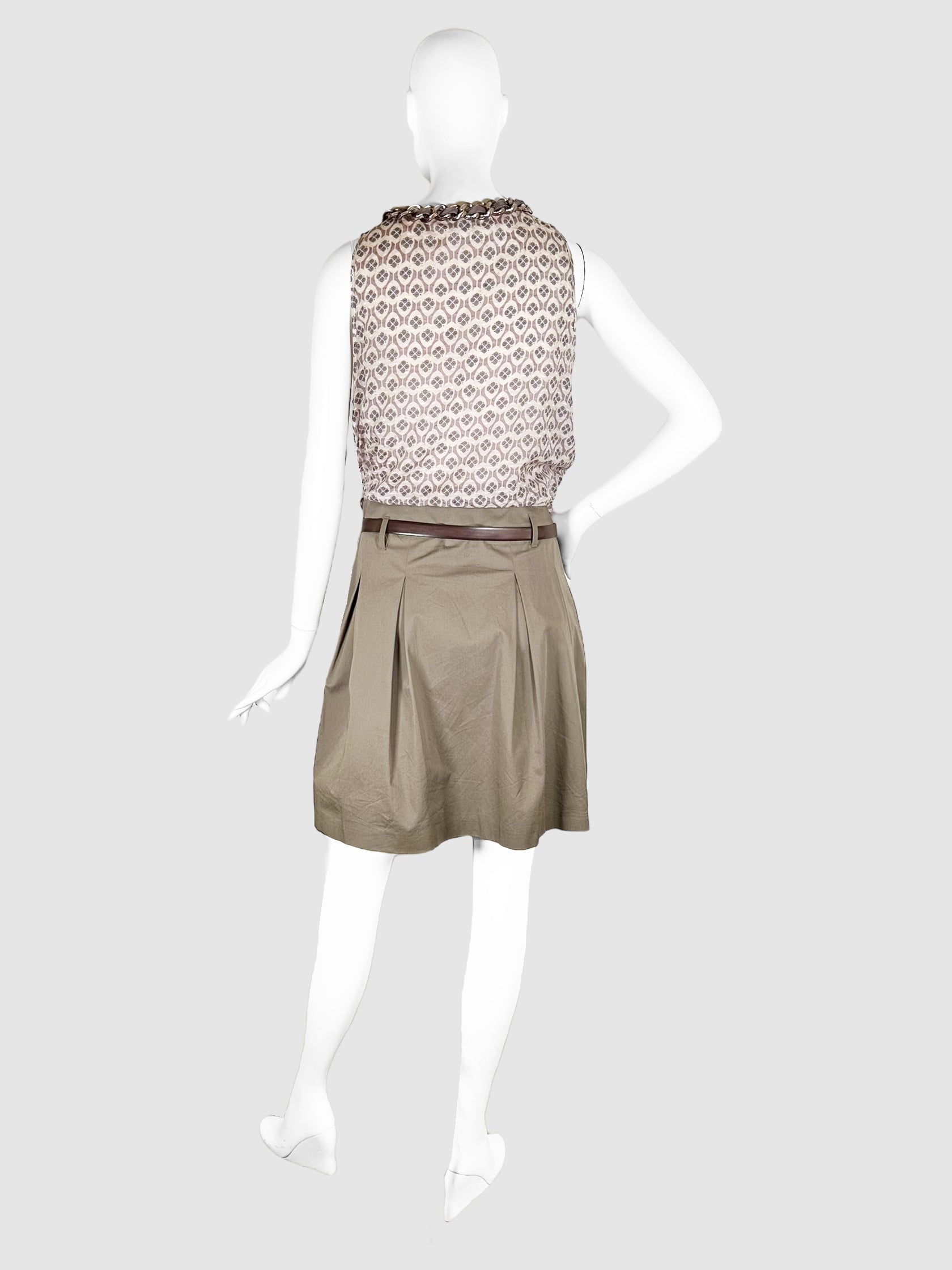 Patterned Belted 2-Piece Set - Size S