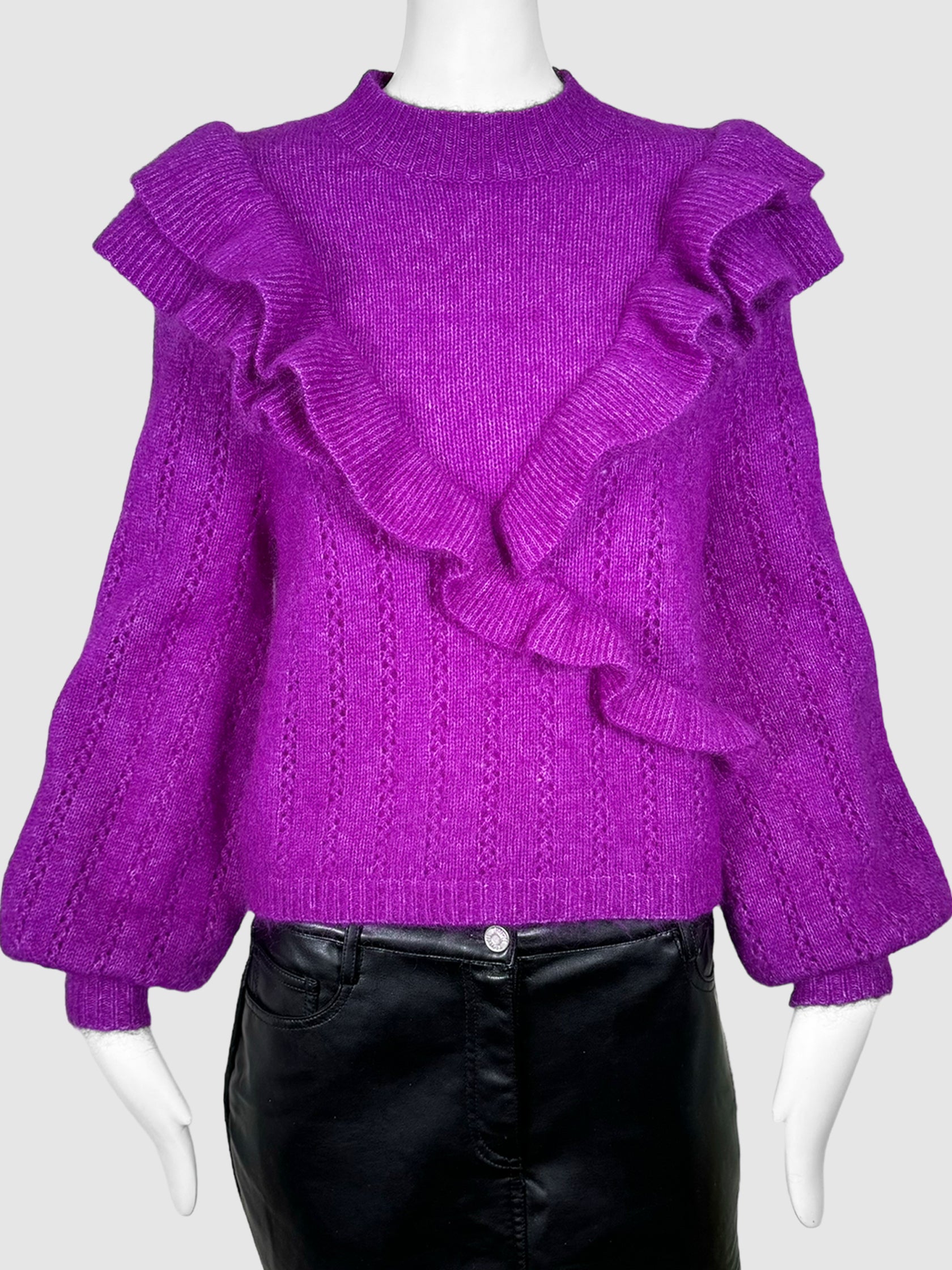 Knit Frill Sweater - Size XS