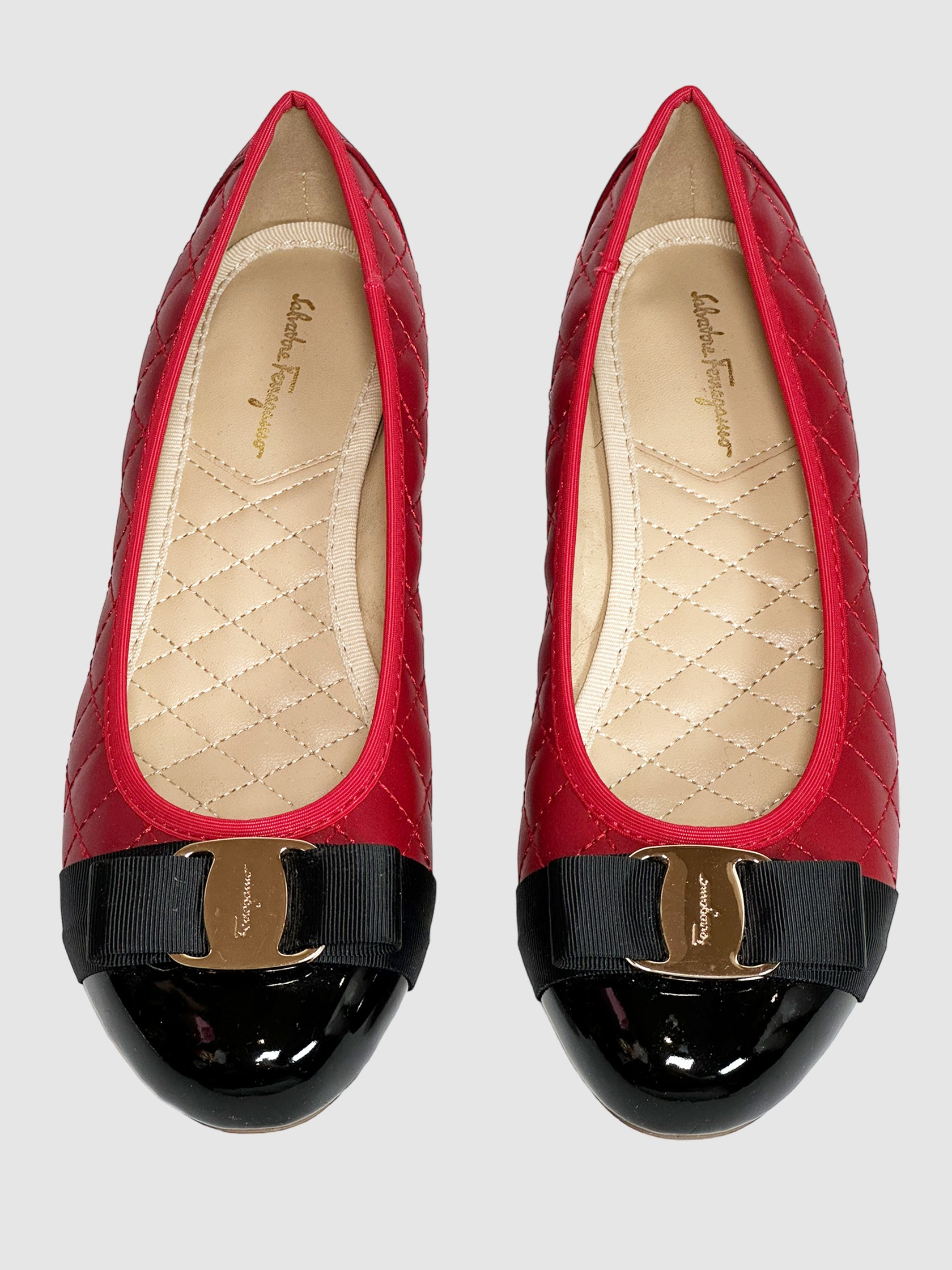 Salvatore Ferragamo Quilted Leather Flats - Size 37