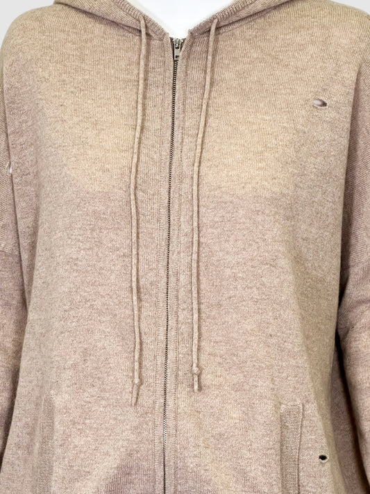 SWTR Cashmere Distressed Zipped  Hoodie - Size M/L