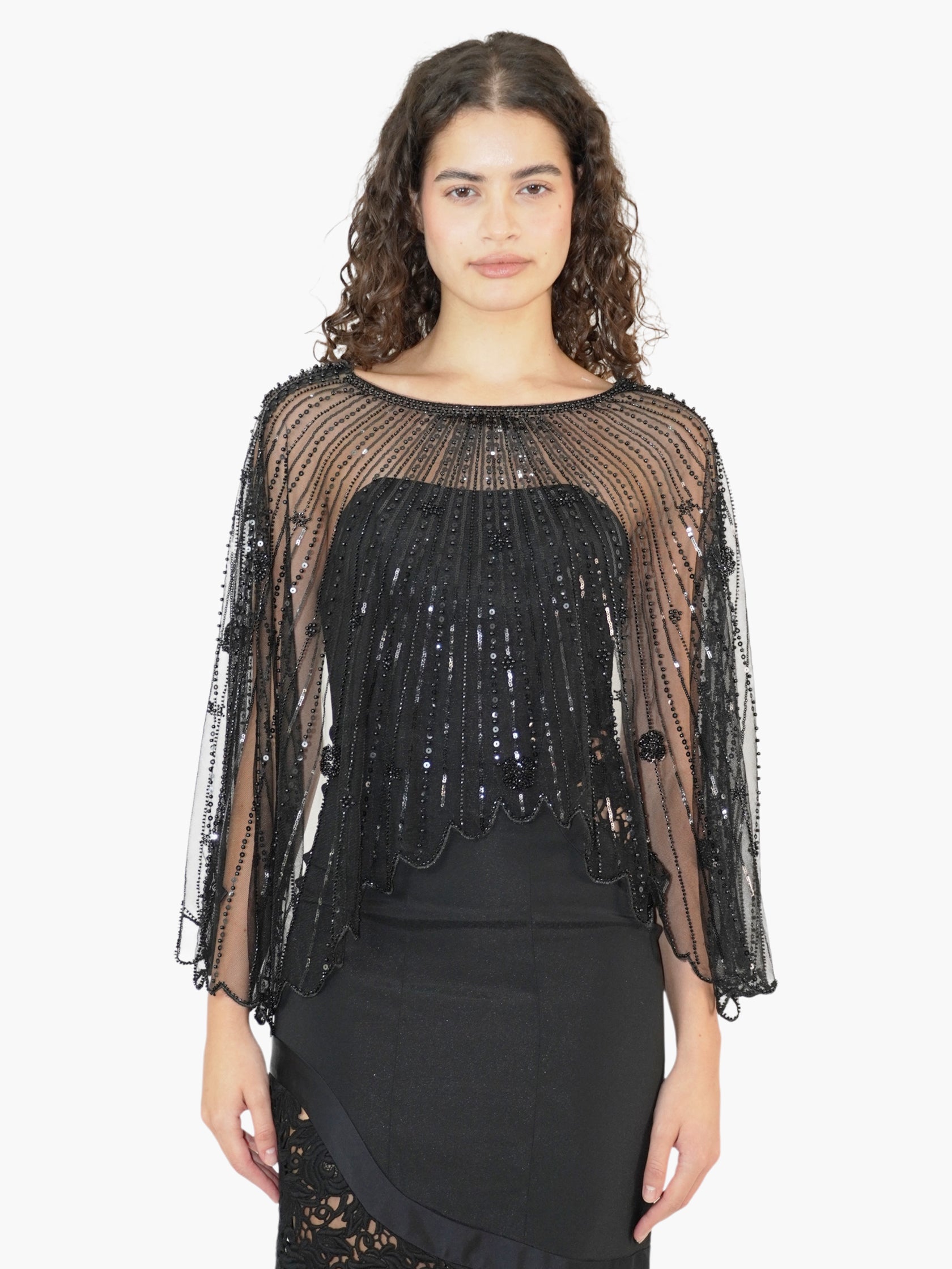 Sheer Beaded Shawl