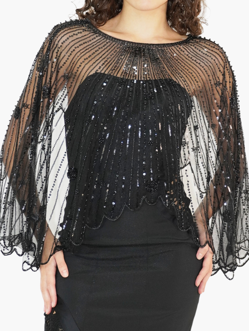 Sheer Beaded Shawl