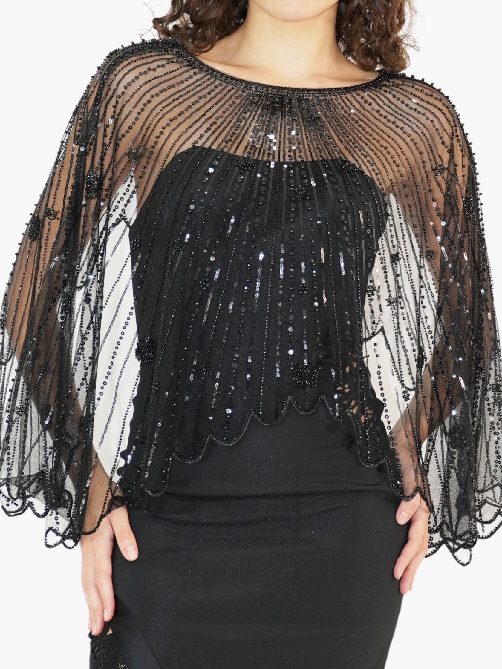 Sheer Beaded Shawl