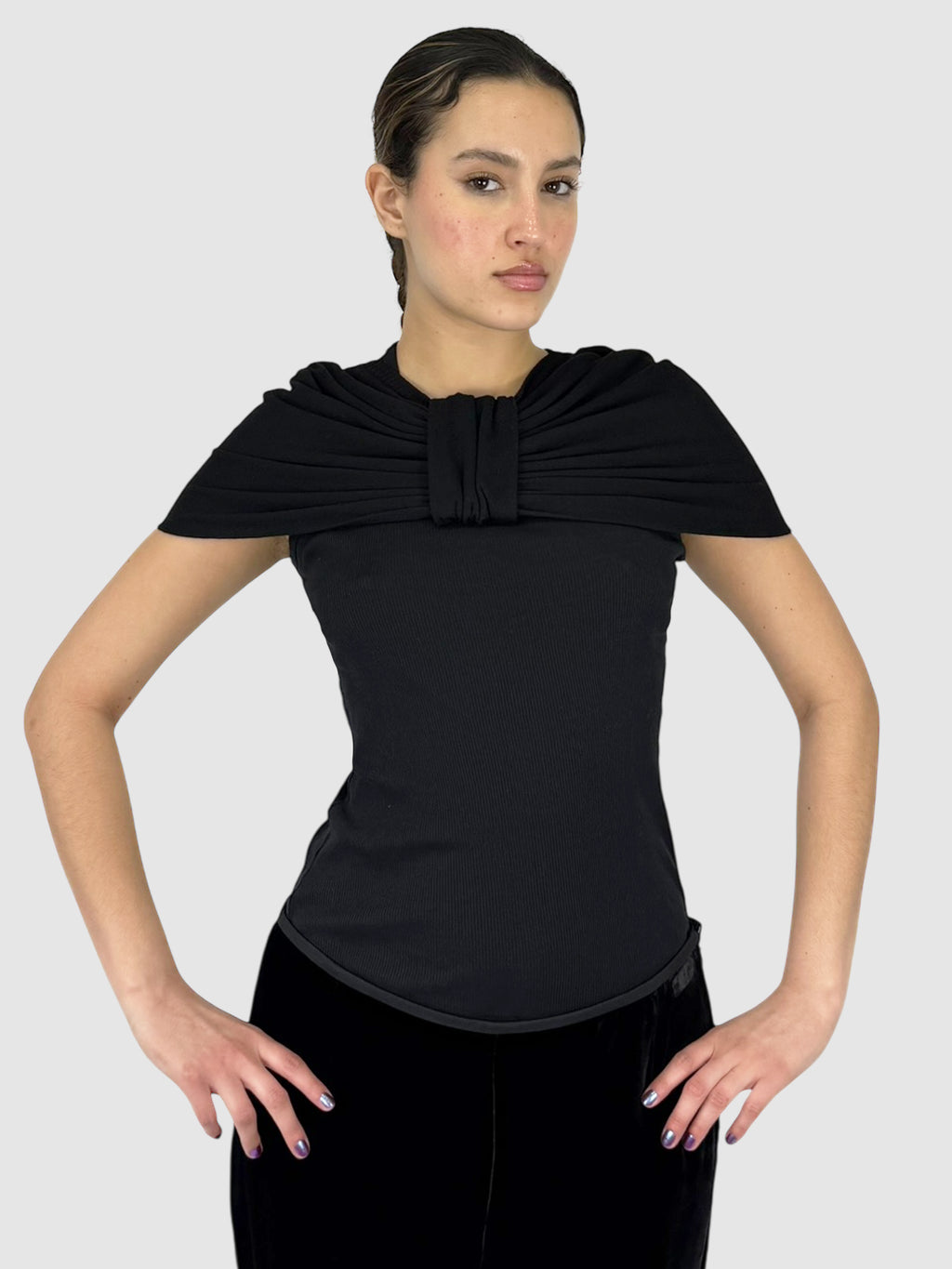 Cropped Knit Shawl