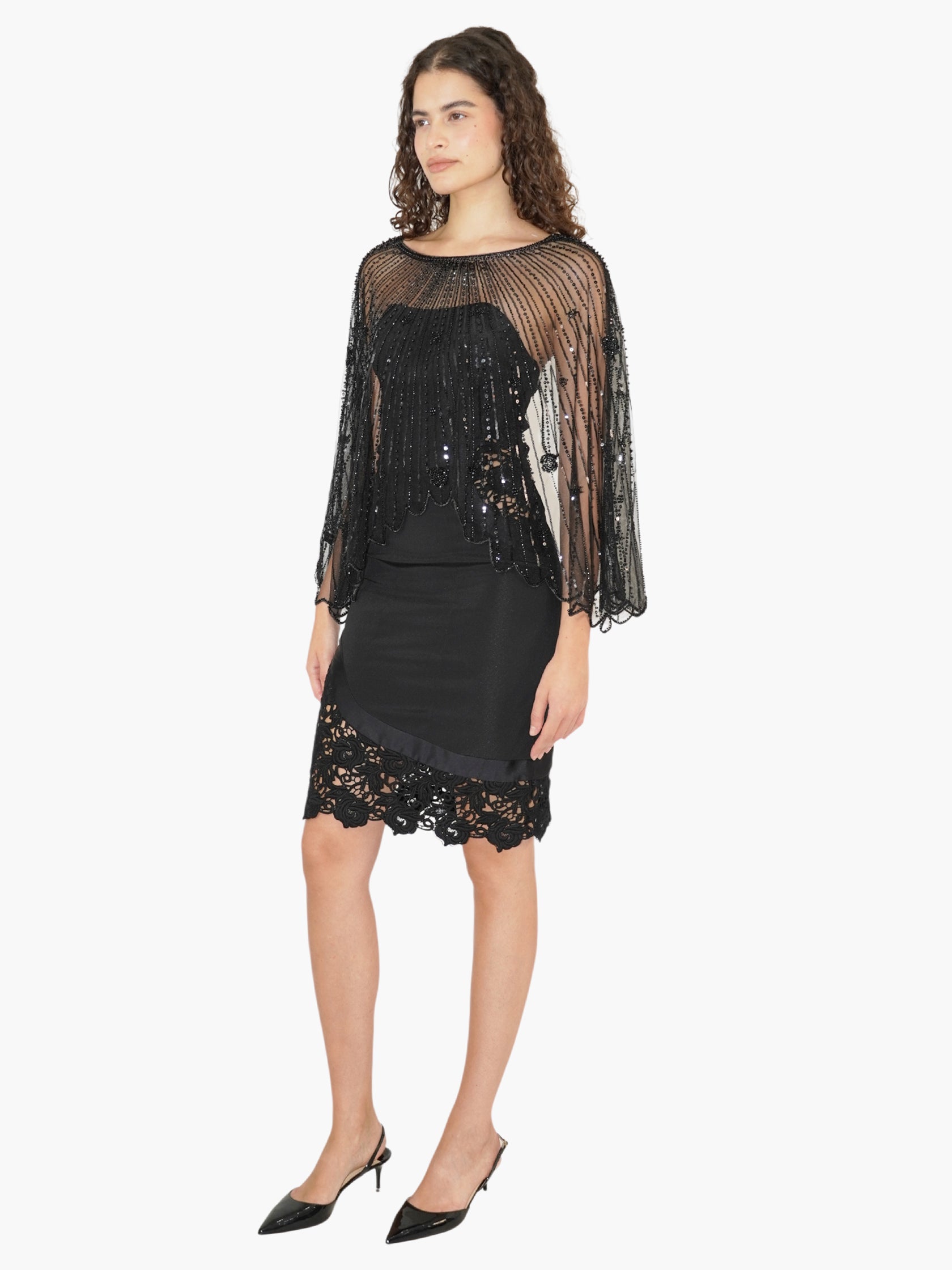 Sheer Beaded Shawl
