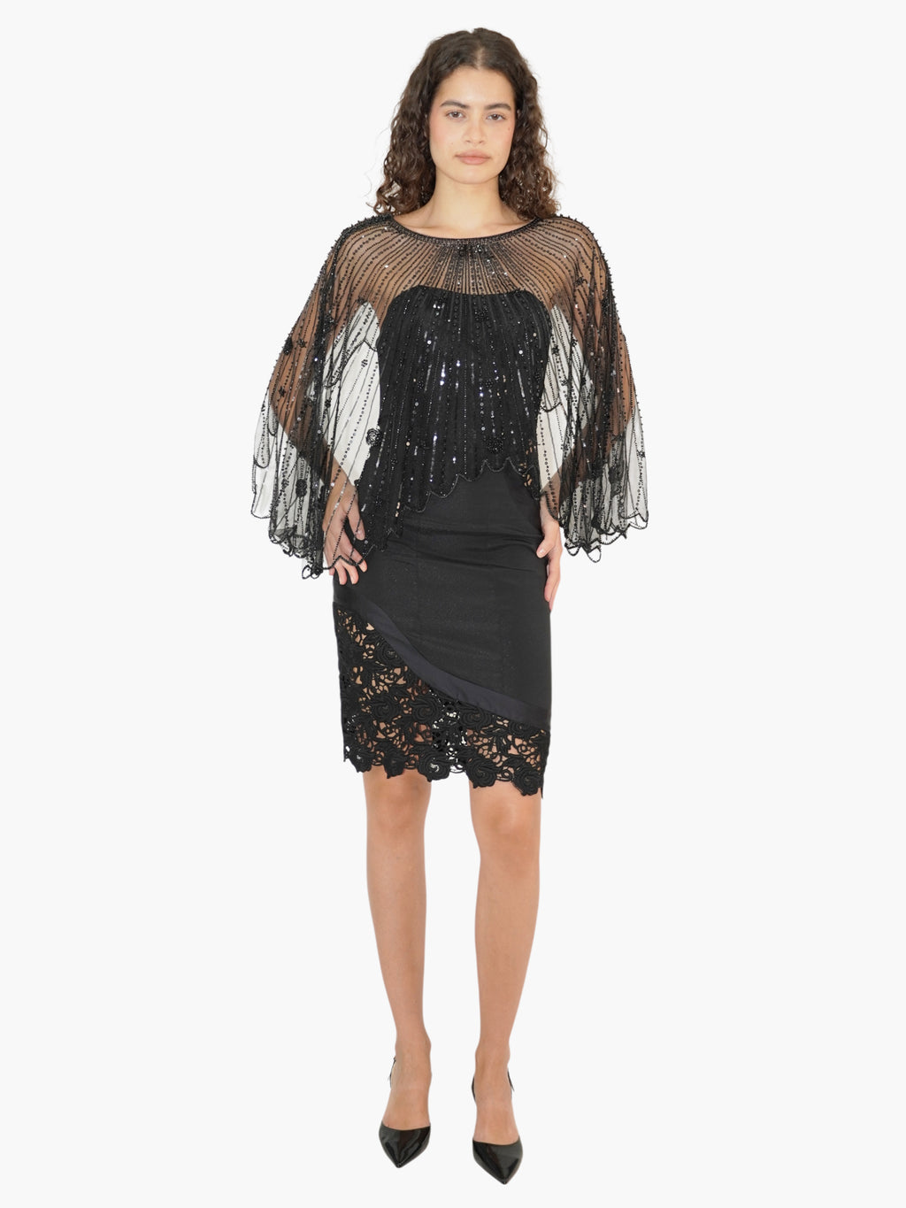 Sheer Beaded Shawl