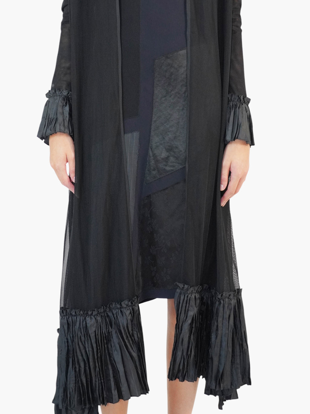 Sheer Pleated Cardigan