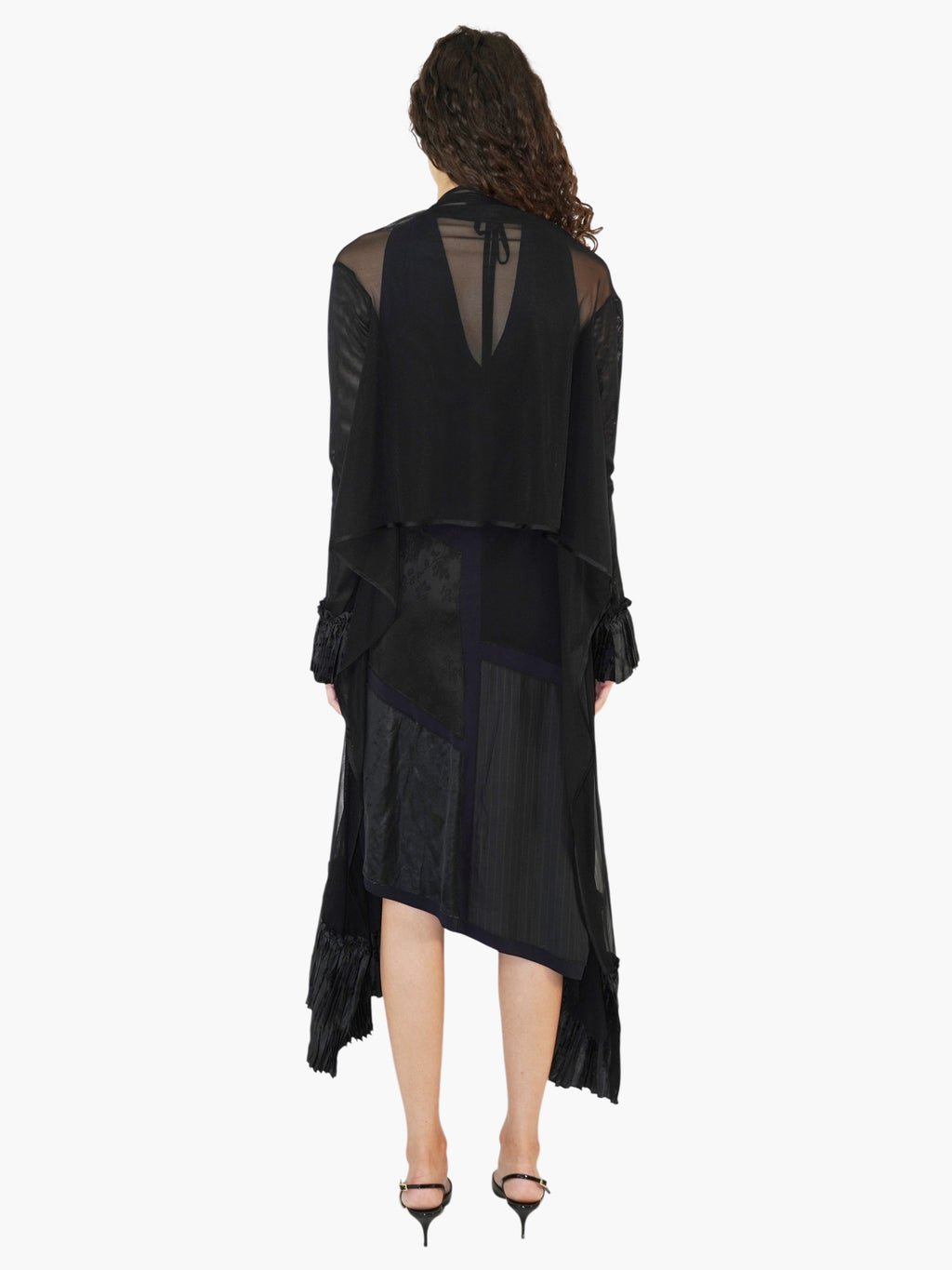 Sheer Pleated Cardigan