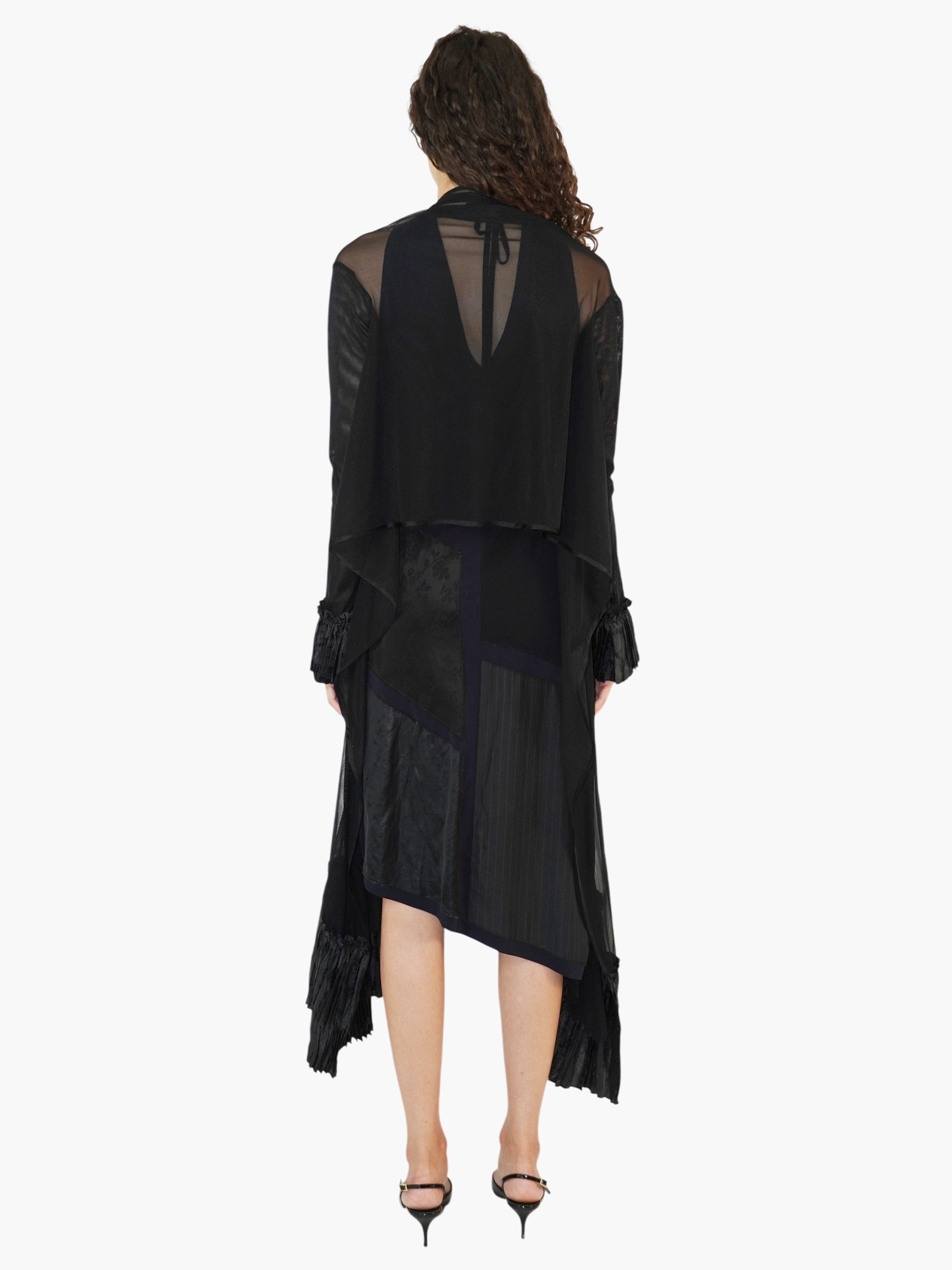 Sheer Pleated Cardigan
