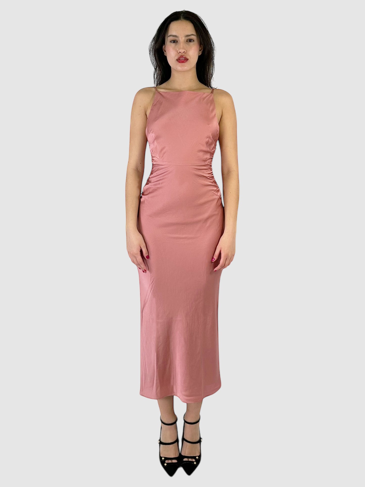 Sleeveless Side Ruched Maxi Dress - Size 4