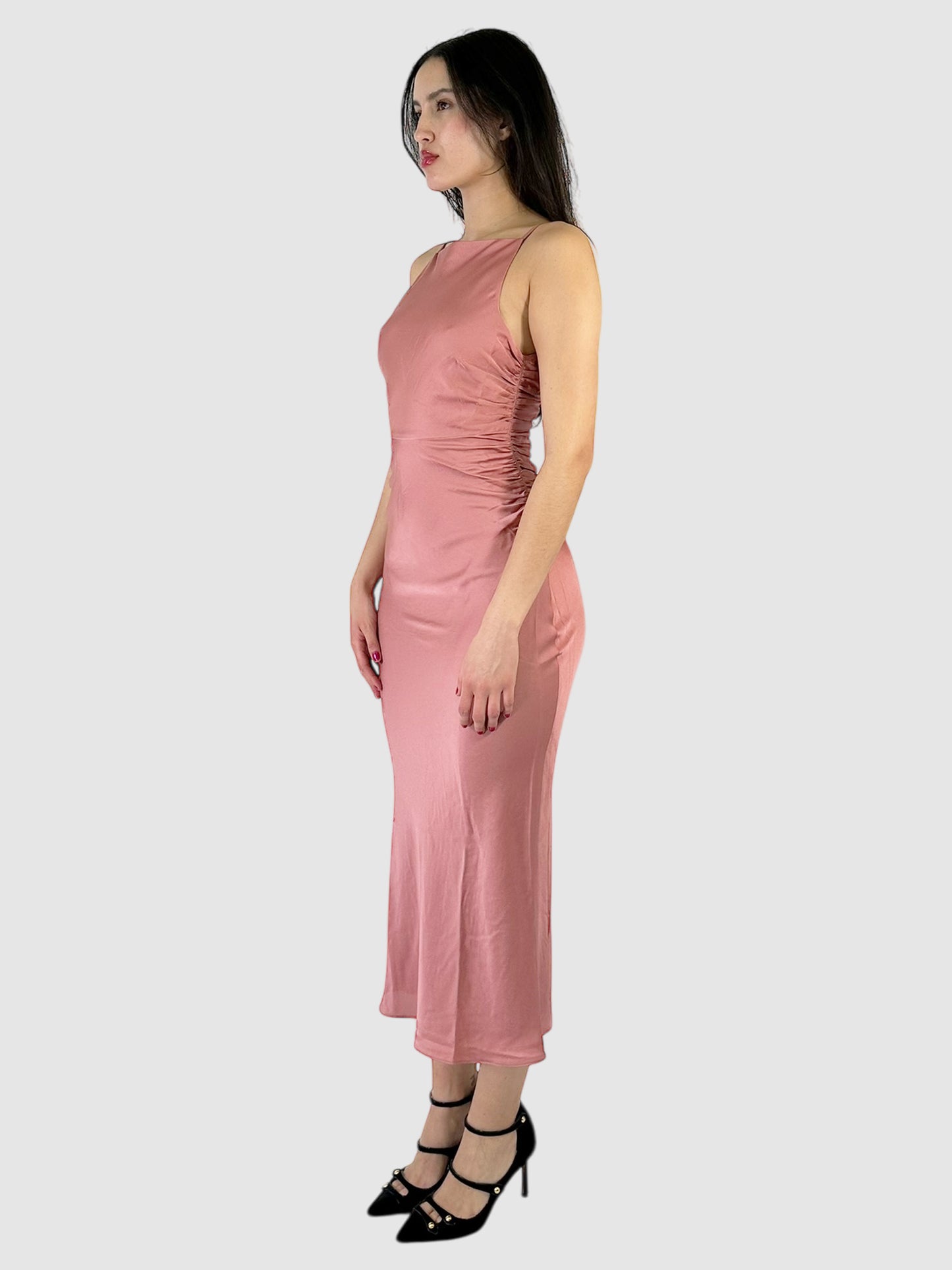 Sleeveless Side Ruched Maxi Dress - Size 4