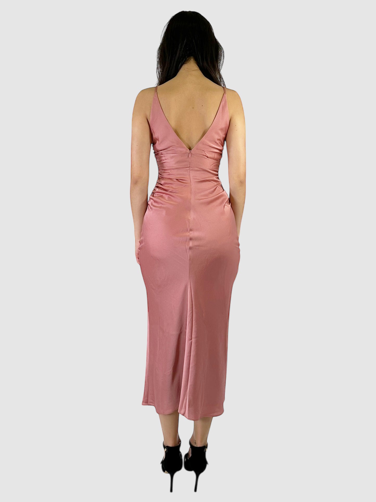 Sleeveless Side Ruched Maxi Dress - Size 4