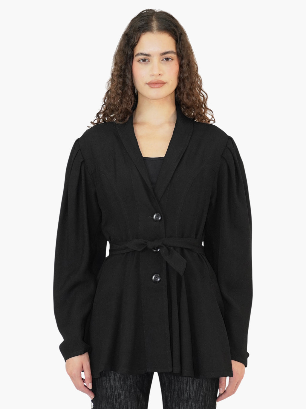 Pleated-Shoulder Jacket
