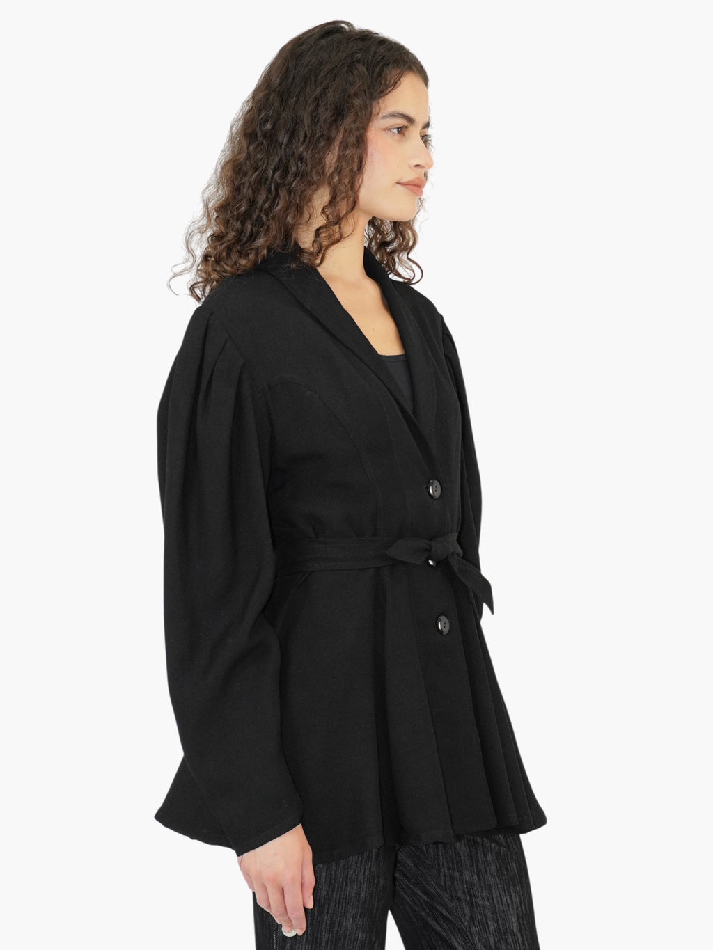 Pleated-Shoulder Jacket